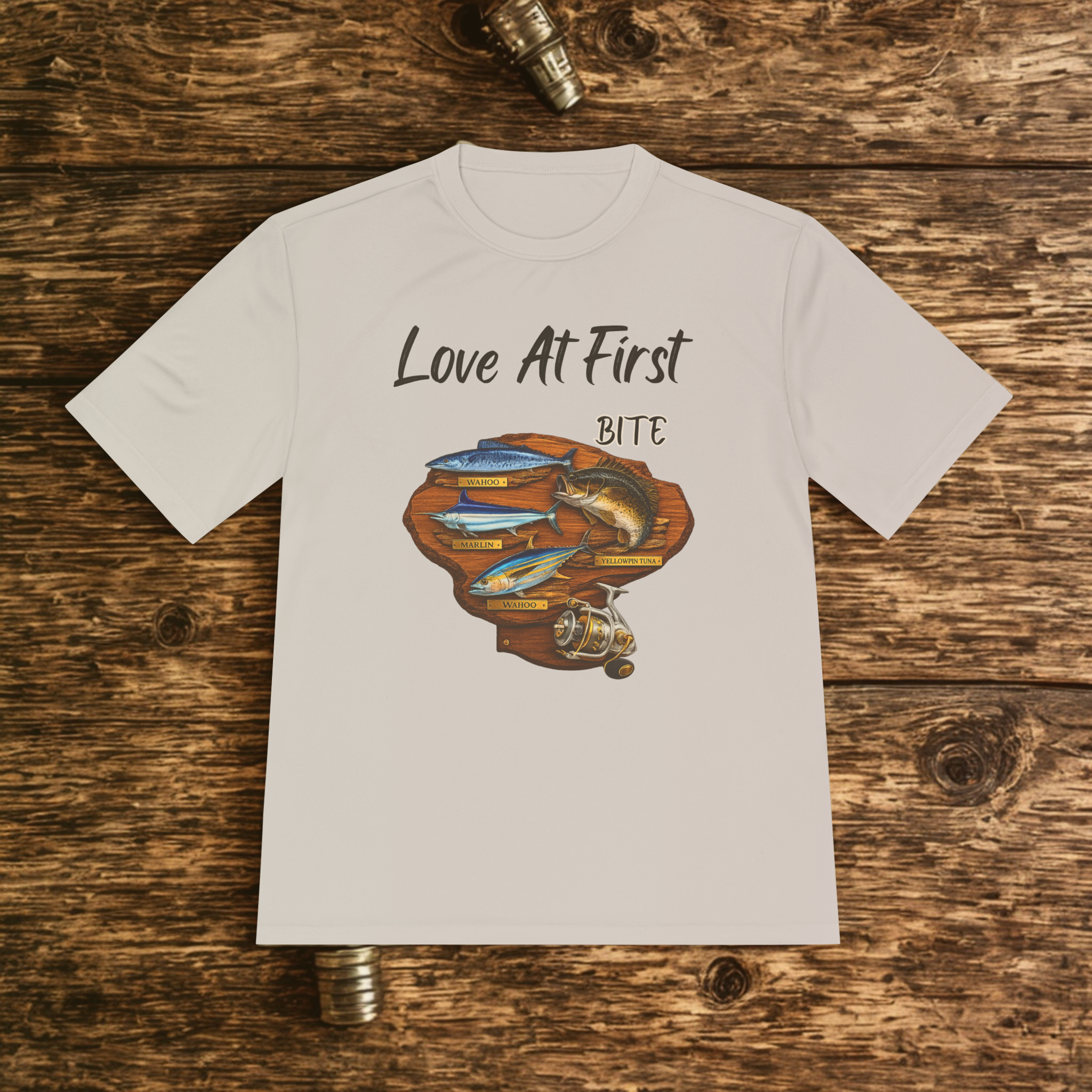 Fishing T-Shirt — "Love At First Bite" Graphic Tee