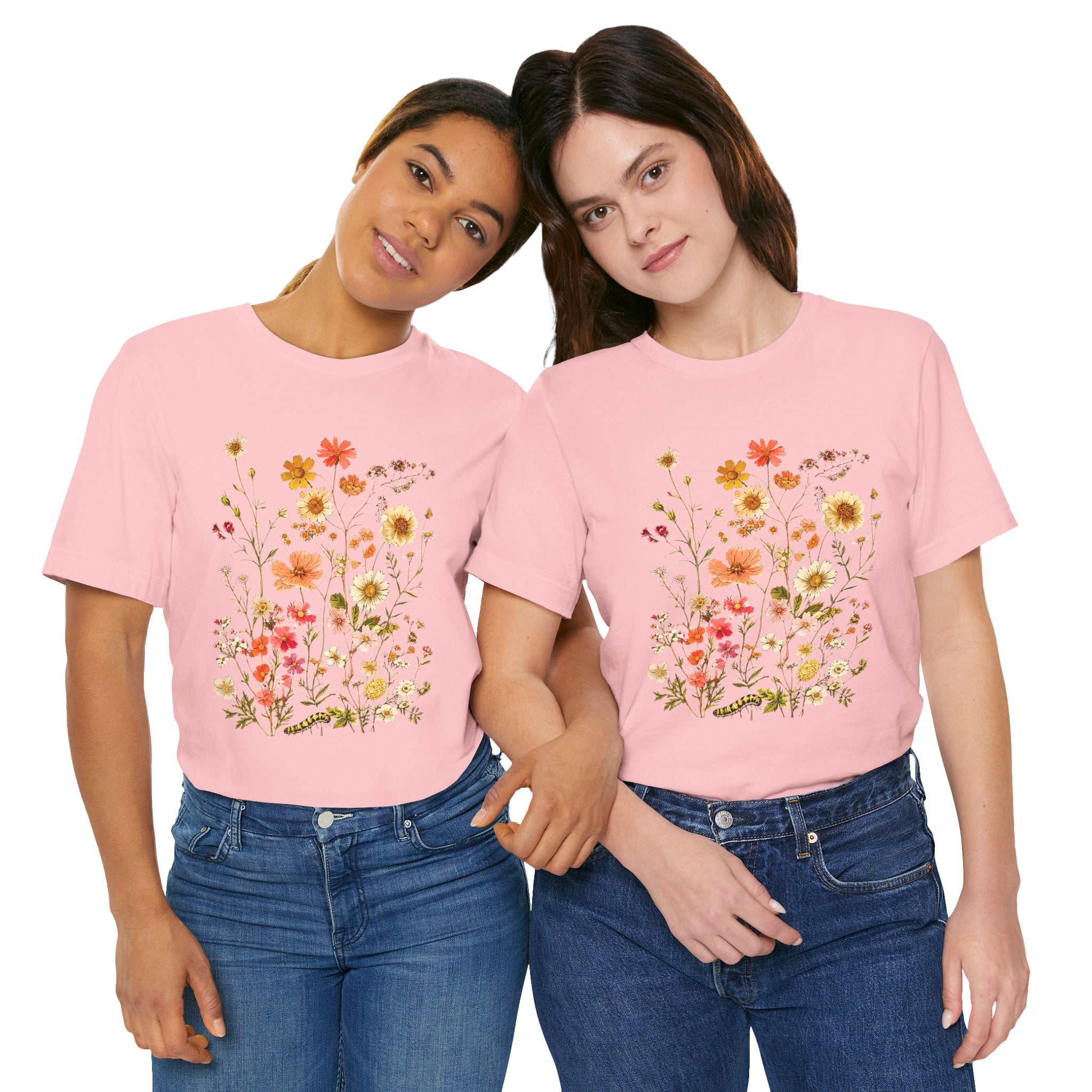 Floral Meadow Tee — Vintage Wildflower Bouquet Short Sleeve Shirt