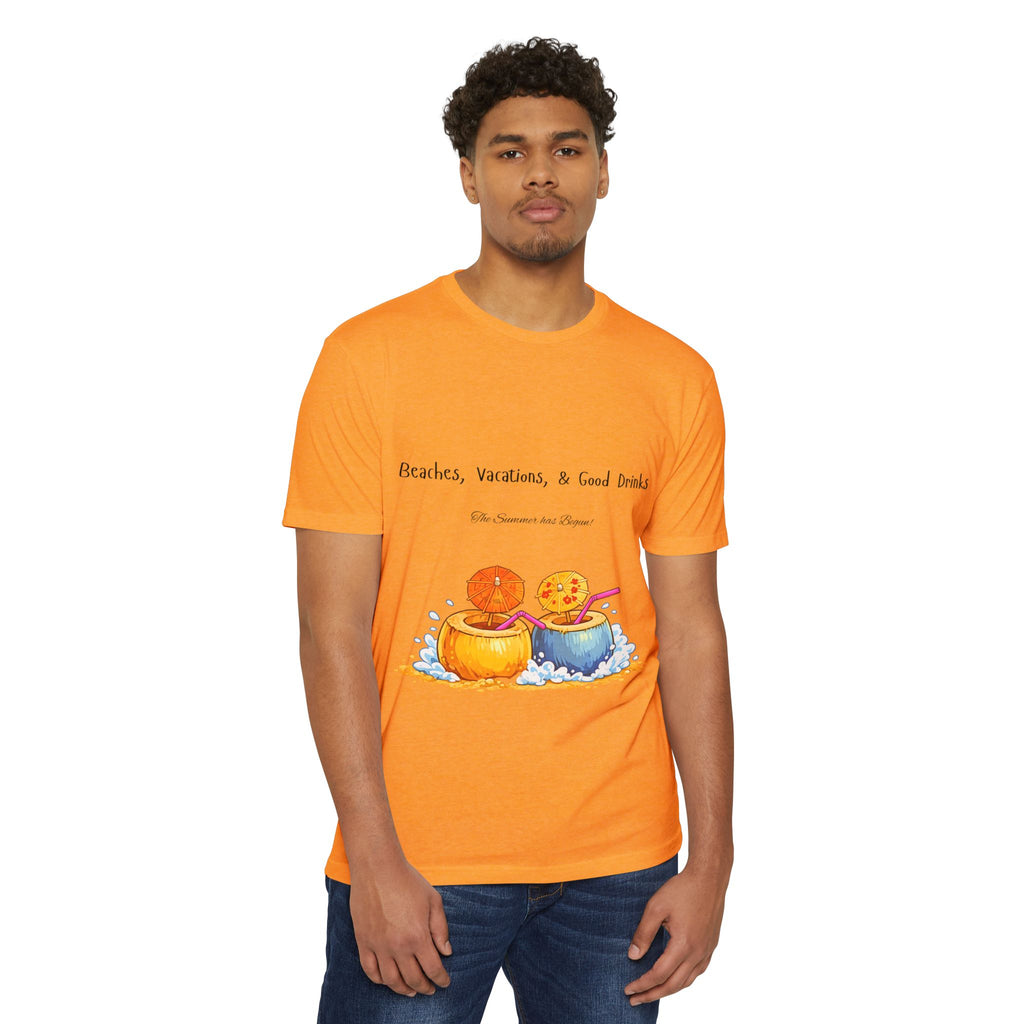 "Beaches, Vacations, & Good Drinks" Tropical Drink Tee