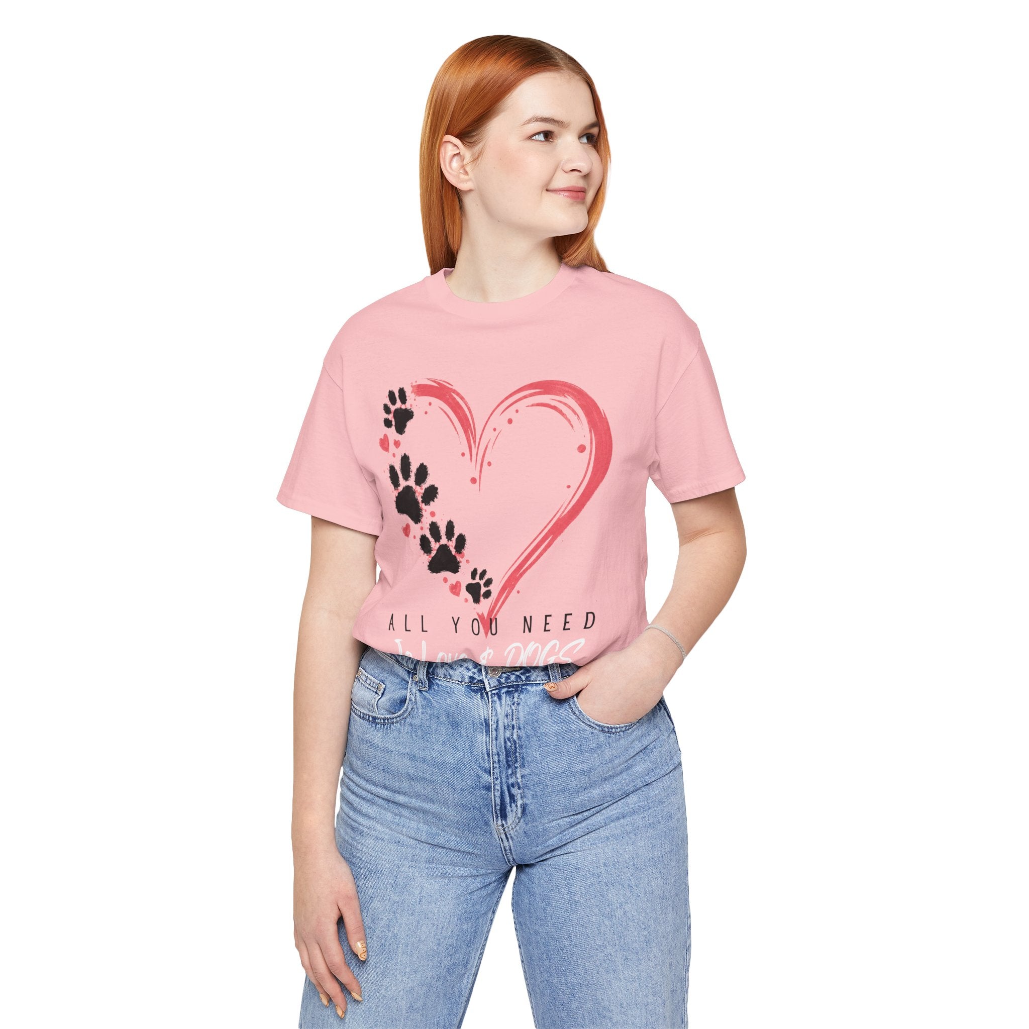 “All You Need Is Love & Dogs” Heart Paw Tee