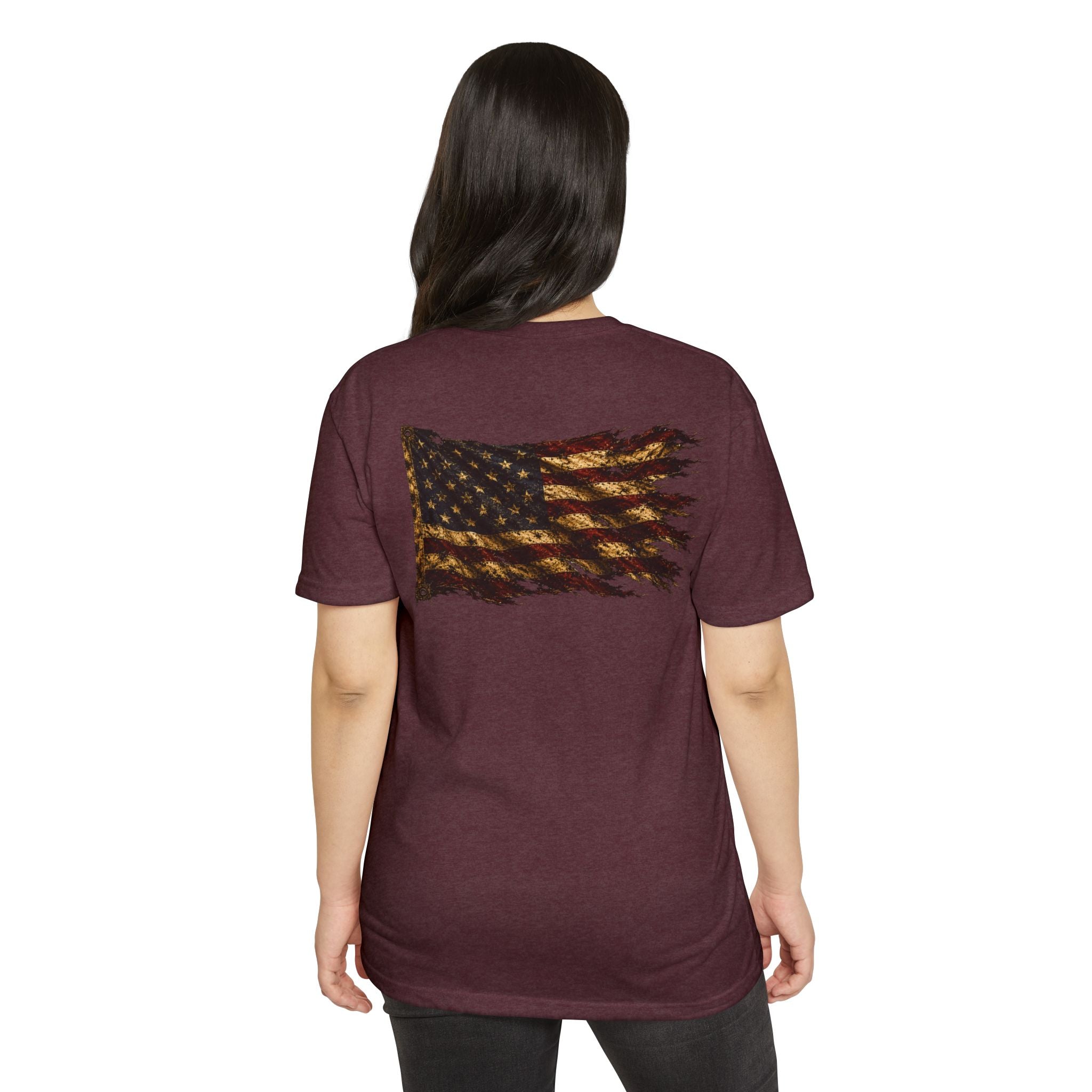Don't Tread On Me T-Shirt — Distressed American Flag & Snake Patriotic Tee