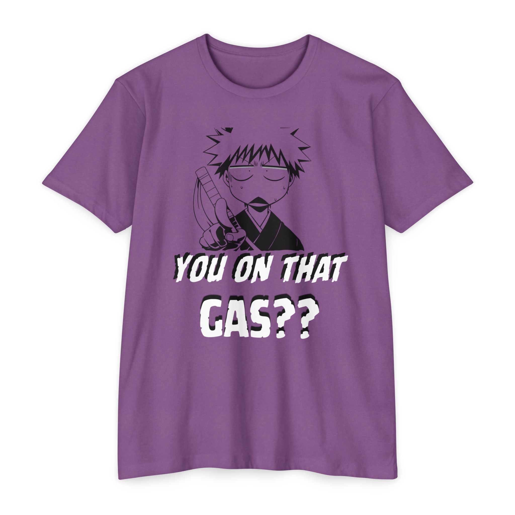 Anime Graphic T-Shirt — "You On That Gas??" Cartoon Character Tee