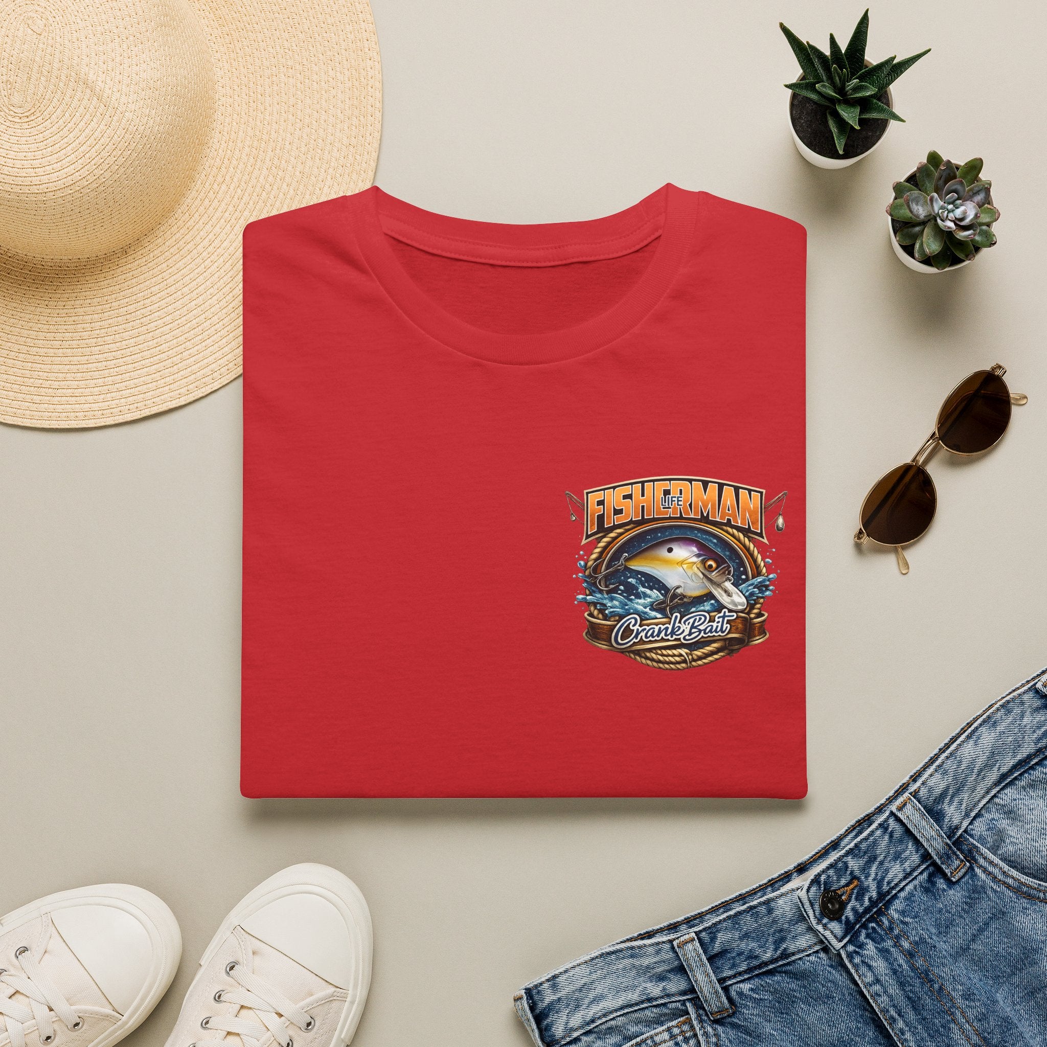 Crank Bait Fisherman T-Shirt — Vintage Marlin Ocean Fishing Graphic