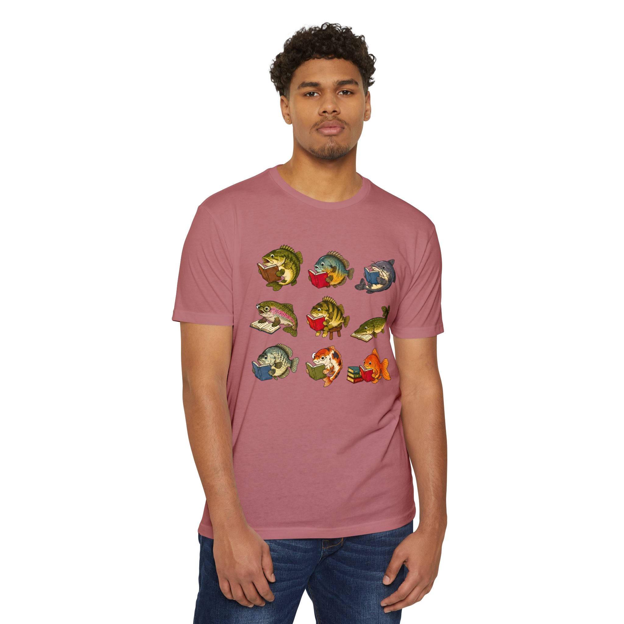 Retro Fish Reading  T-Shirt