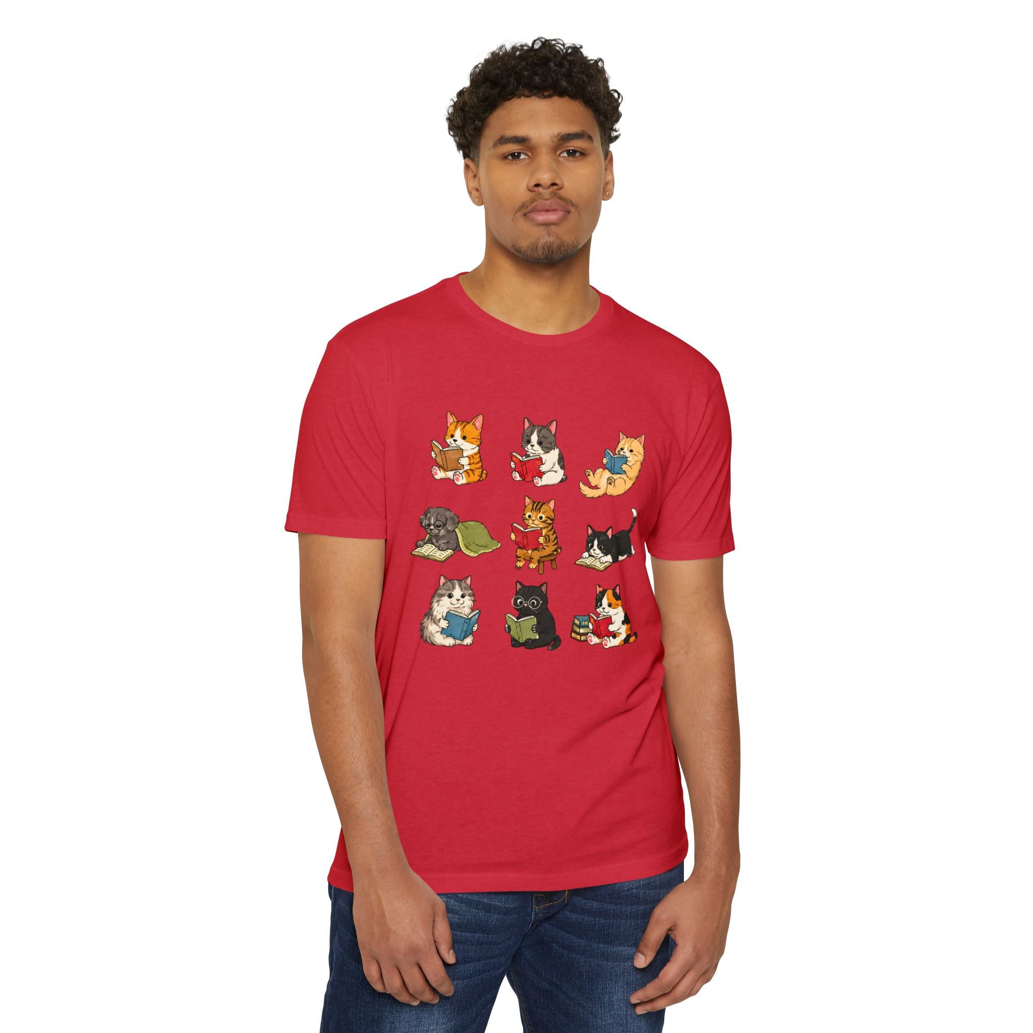 Cute Cats Reading Booklover  T-Shirt