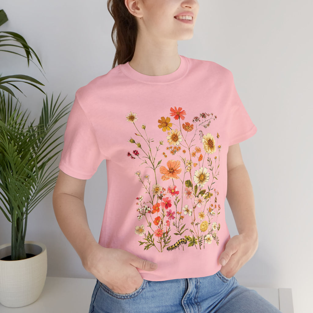 Floral Meadow Tee — Vintage Wildflower Bouquet Short Sleeve Shirt
