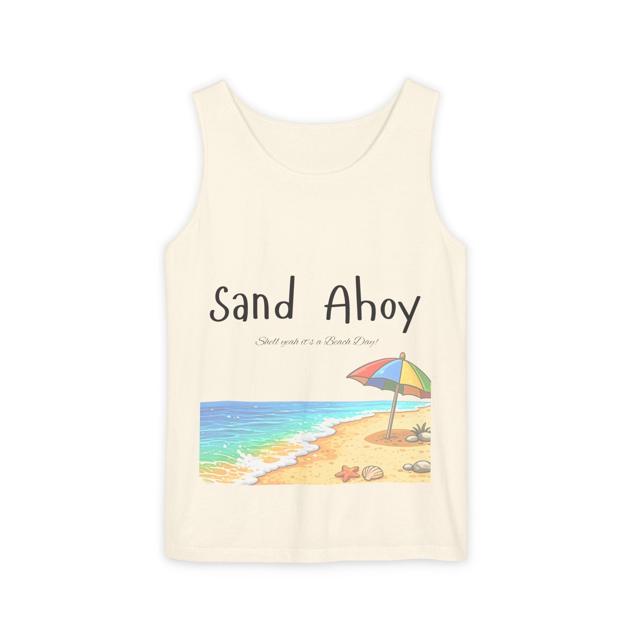 “Sand Ahoy” Seaside Graphic Tank