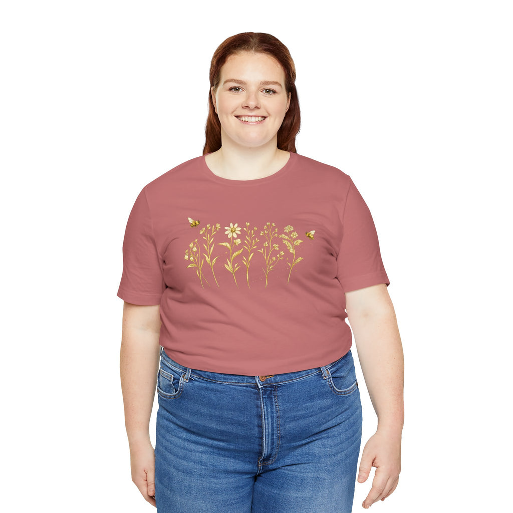 Gold Wildflower Graphic T-Shirt