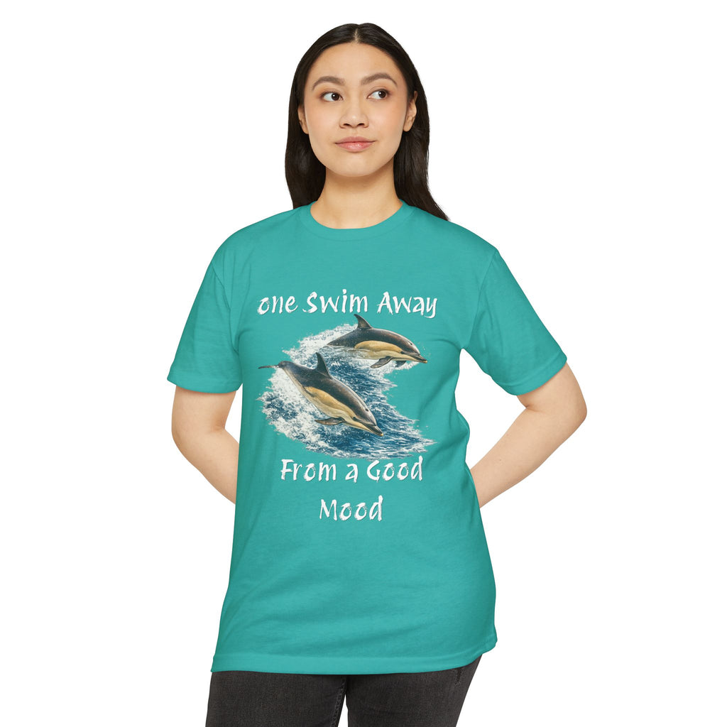 One Swim Away From a Good Mood- Dolphin Relaxed Beach Tee