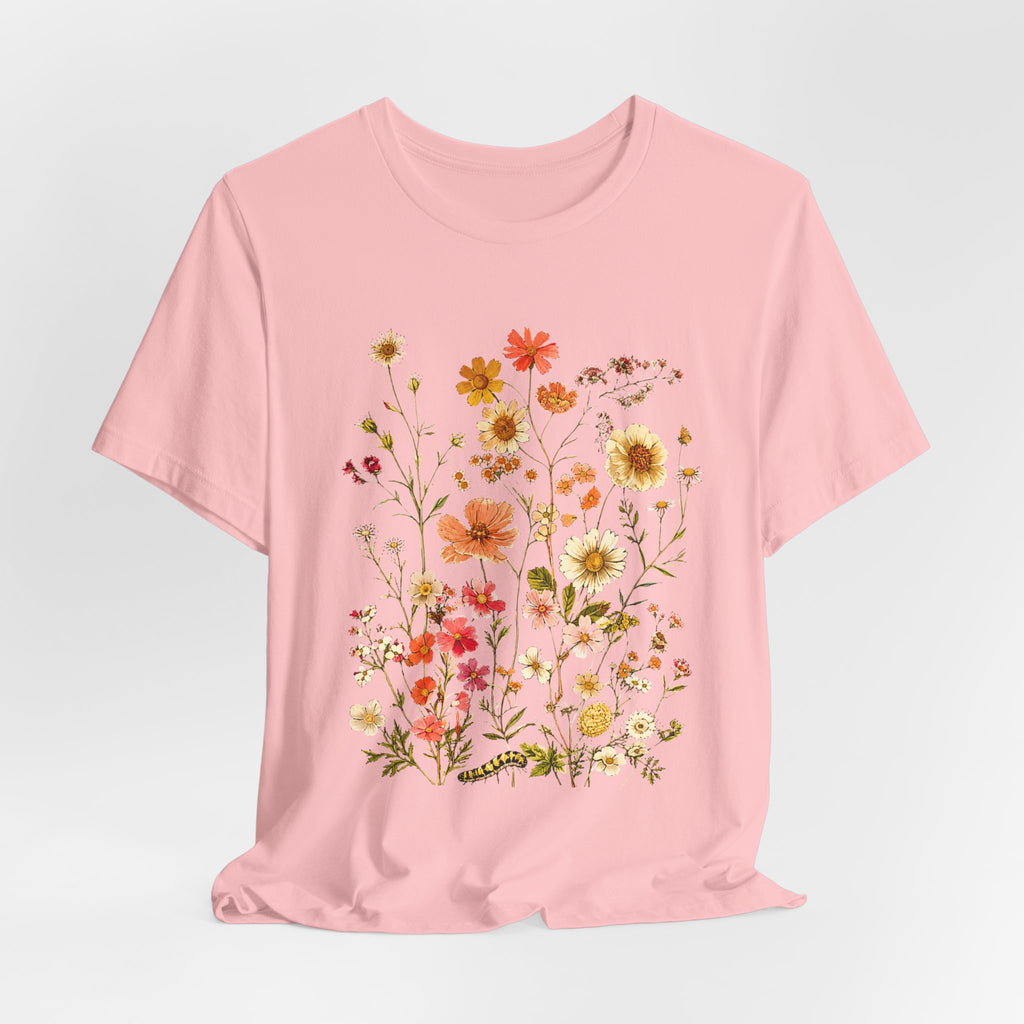 Floral Meadow Tee — Vintage Wildflower Bouquet Short Sleeve Shirt