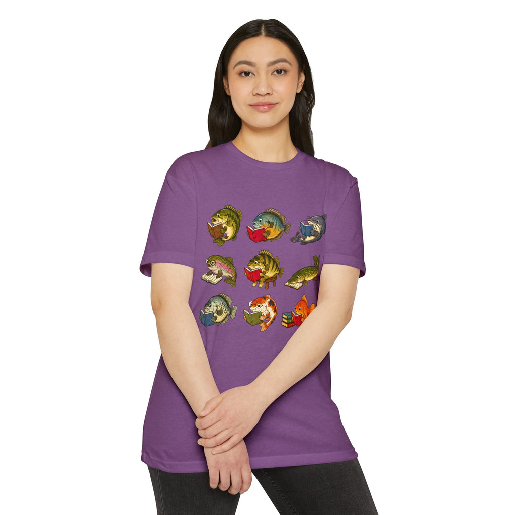 Retro Fish Reading  T-Shirt