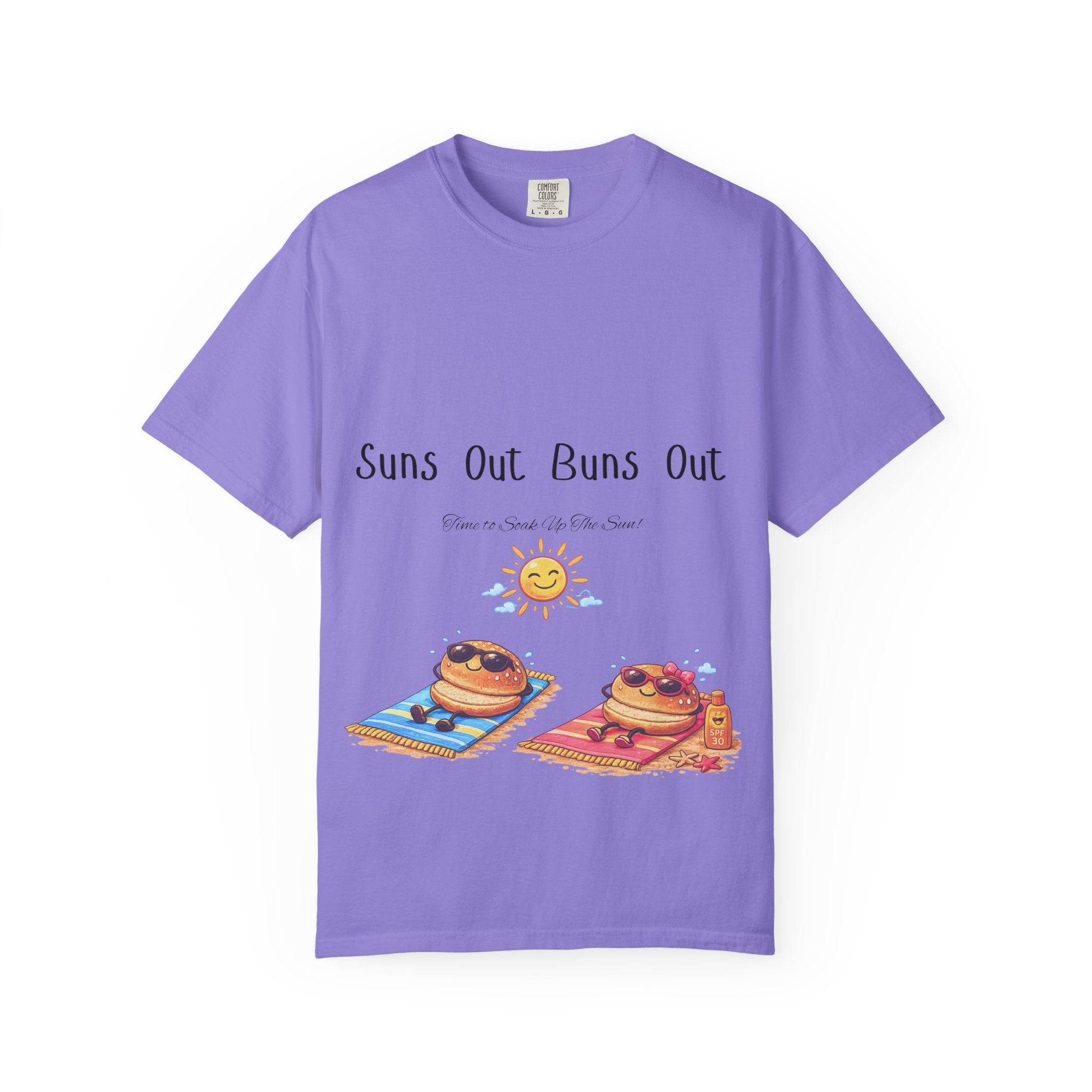 Suns Out Buns Out T-Shirt — Funny Burger Beach Tee