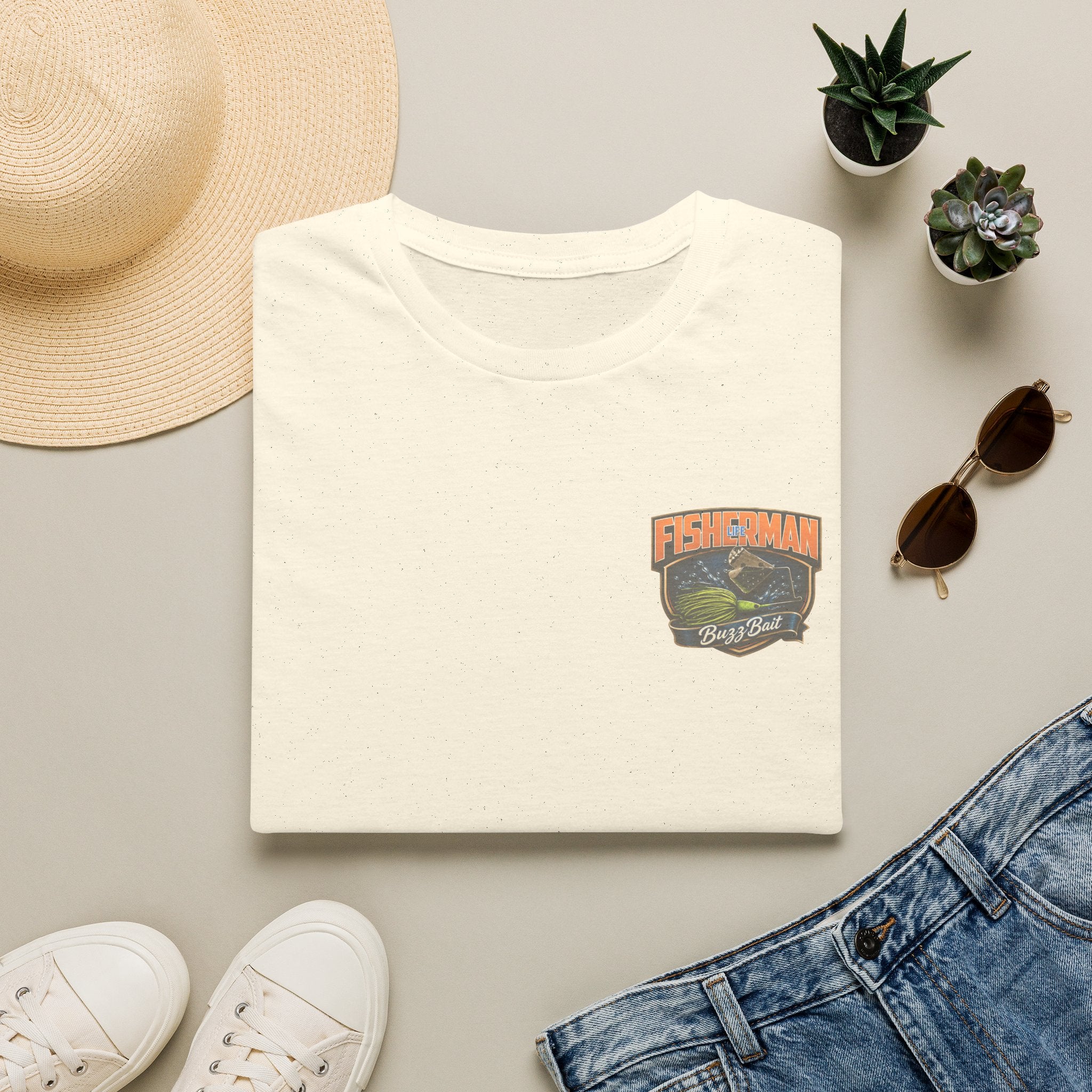 Buzz Bait Fisherman  T-Shirt — Retro Bass Boat Fishing Tee