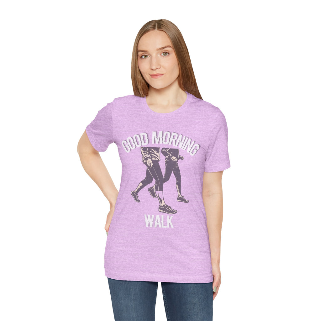 Good Morning Walk Tee — Retro Walking Graphic T-Shirt for Fitness & Morning Strolls