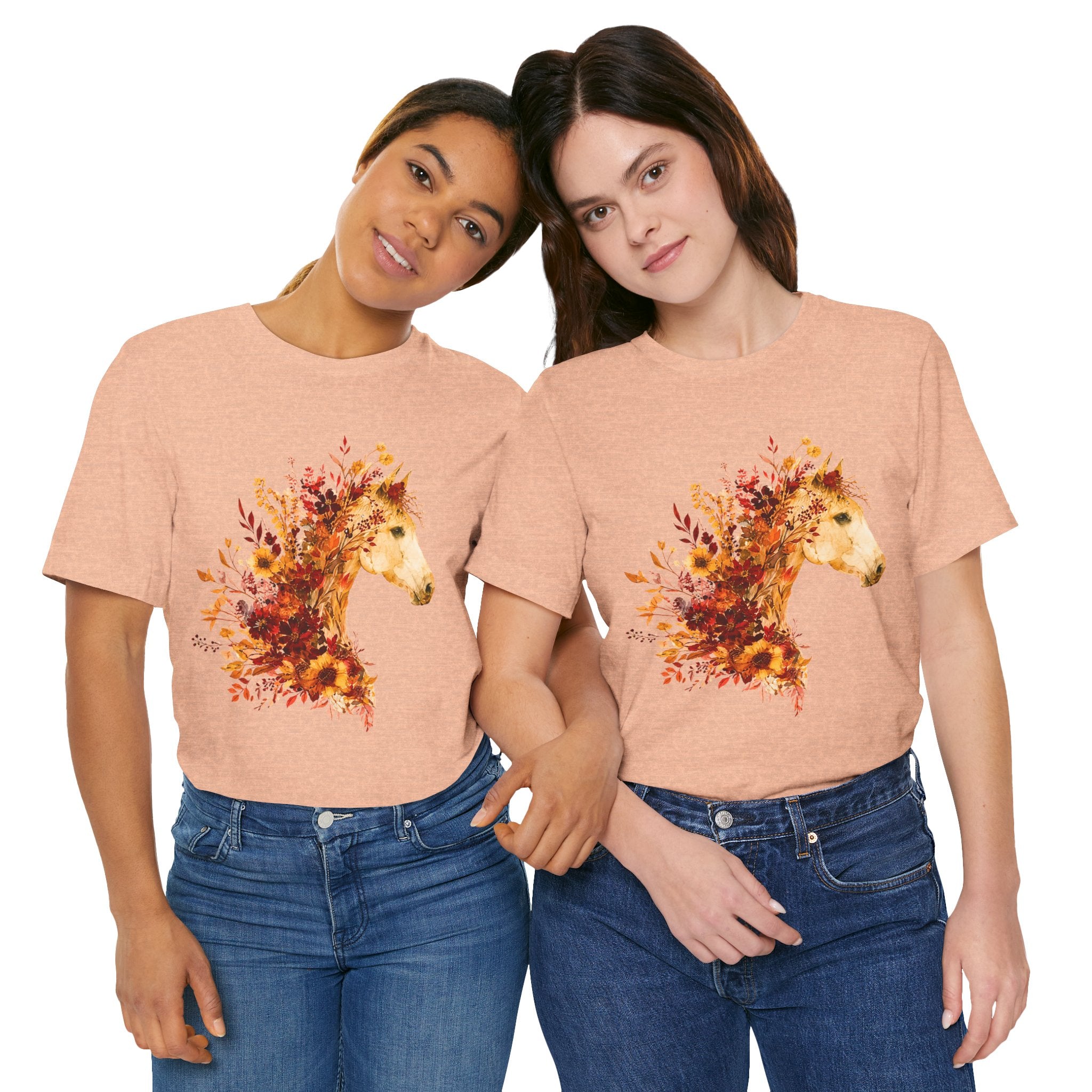 Autumn Sunflower Horse Graphic T-Shirt