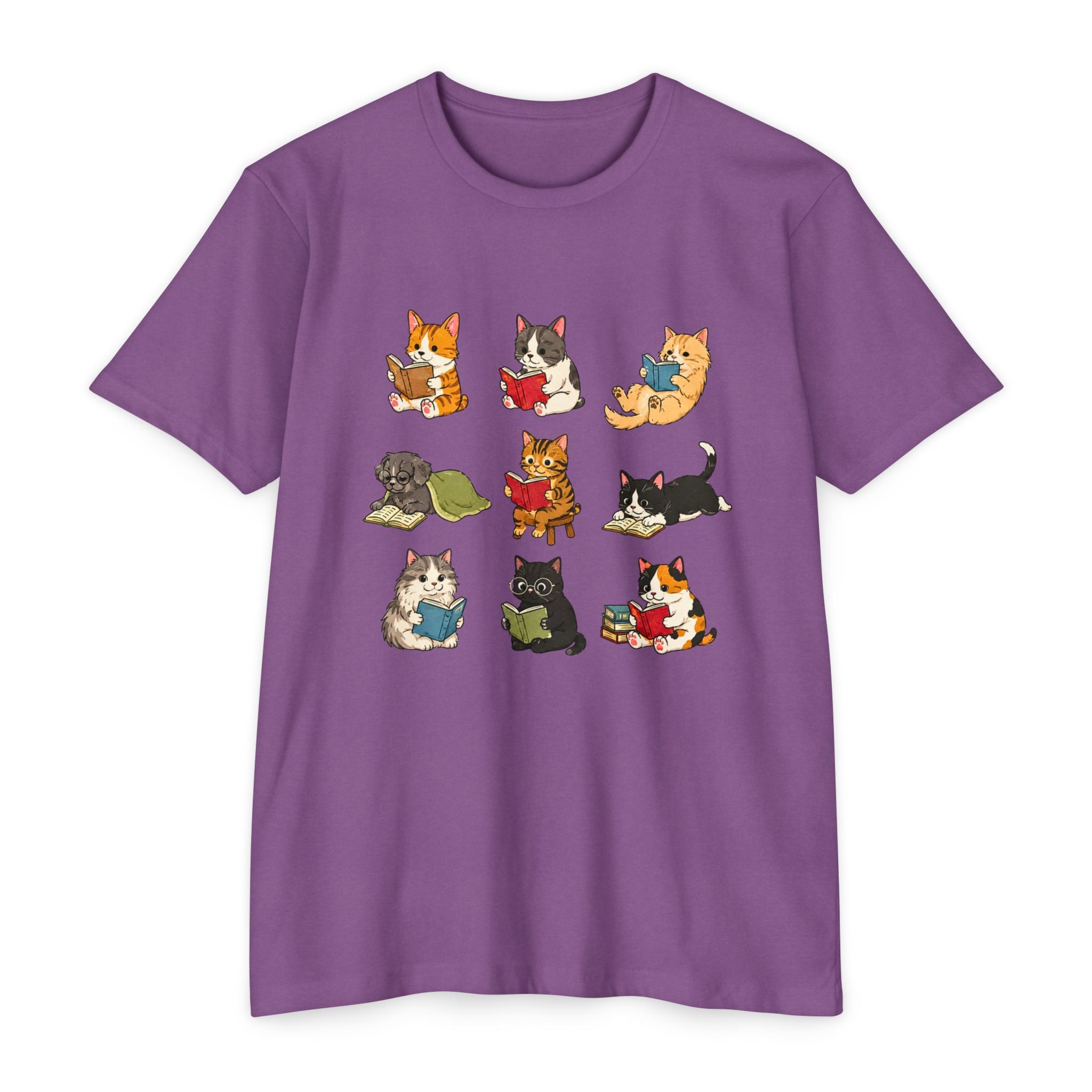 Cute Cats Reading Booklover  T-Shirt