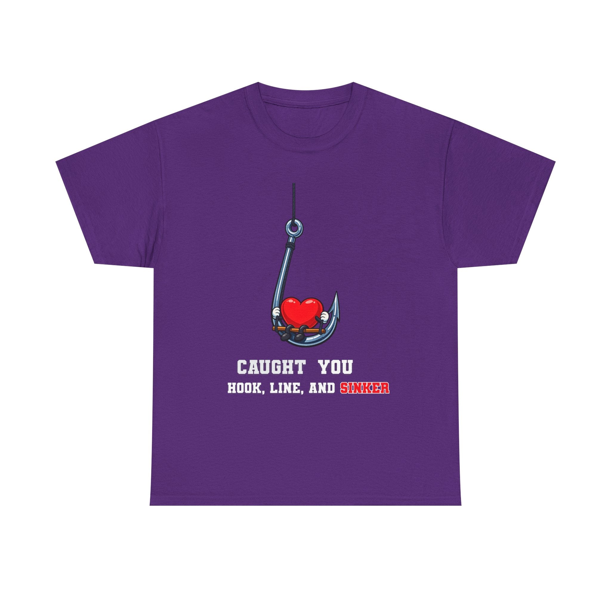 "Caught You Hook, Line, and Sinker" Fishing Heart Tee