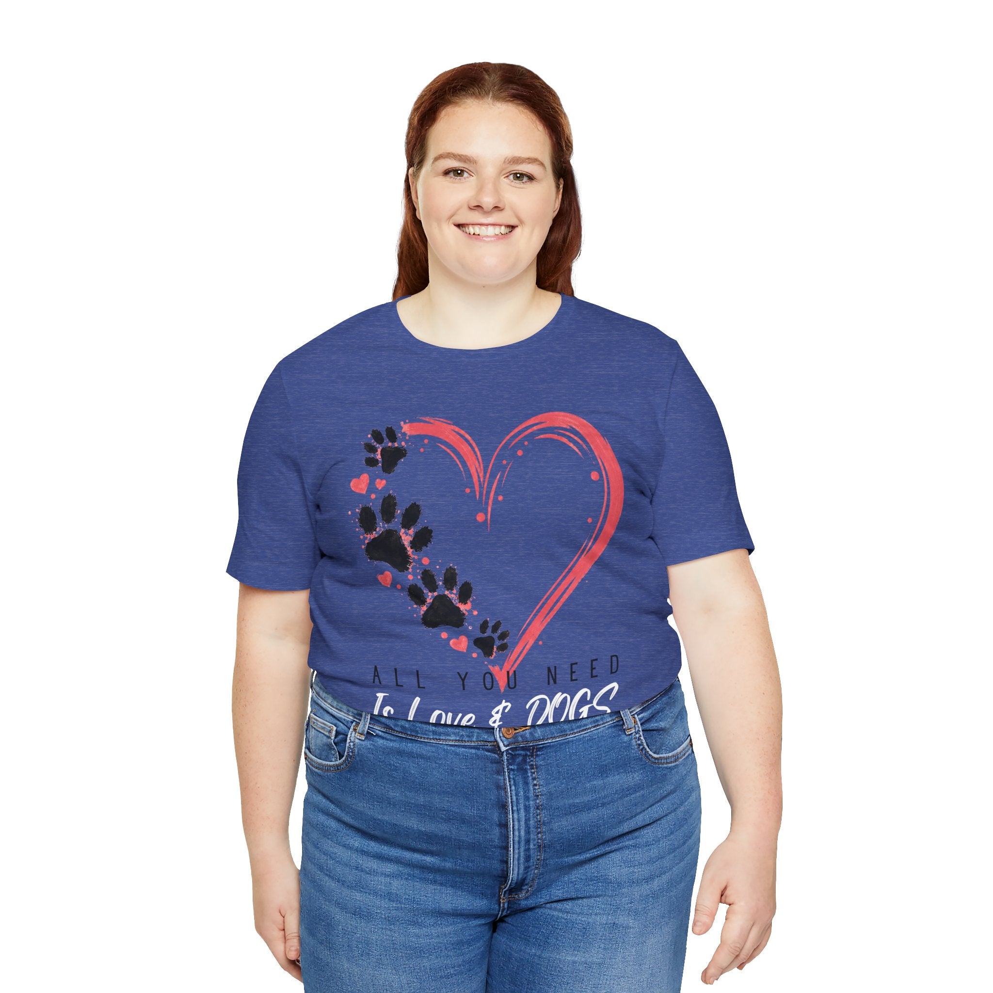 “All You Need Is Love & Dogs” Heart Paw Tee
