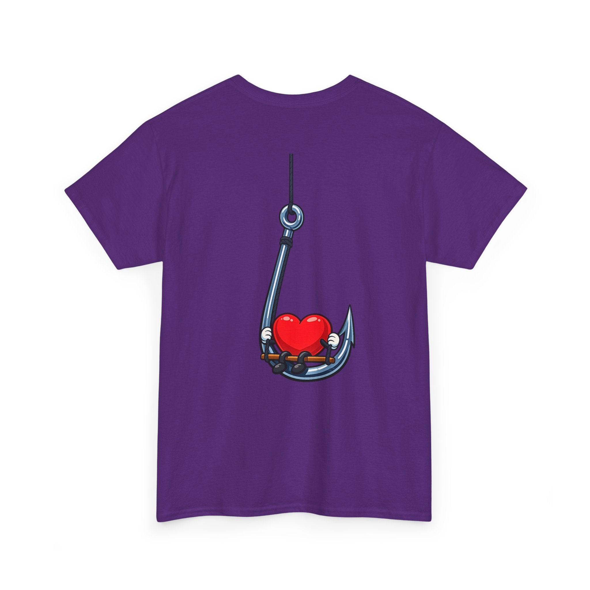 T-Shirt — "Caught You Hook, Line, and Sinker" Fishing Heart Tee