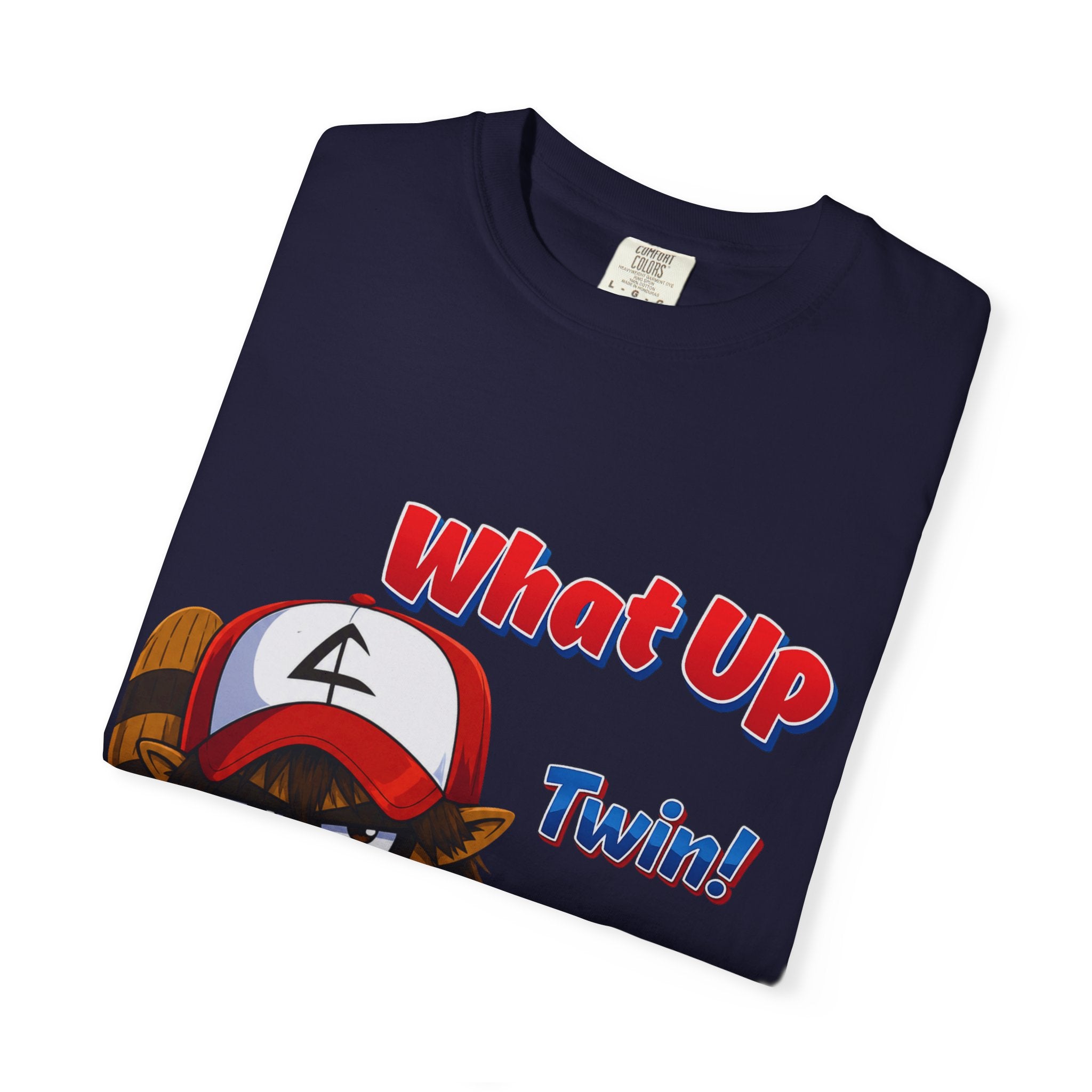 What Up Twin! Graphic T-Shirt — Cute Raccoon Character Tee