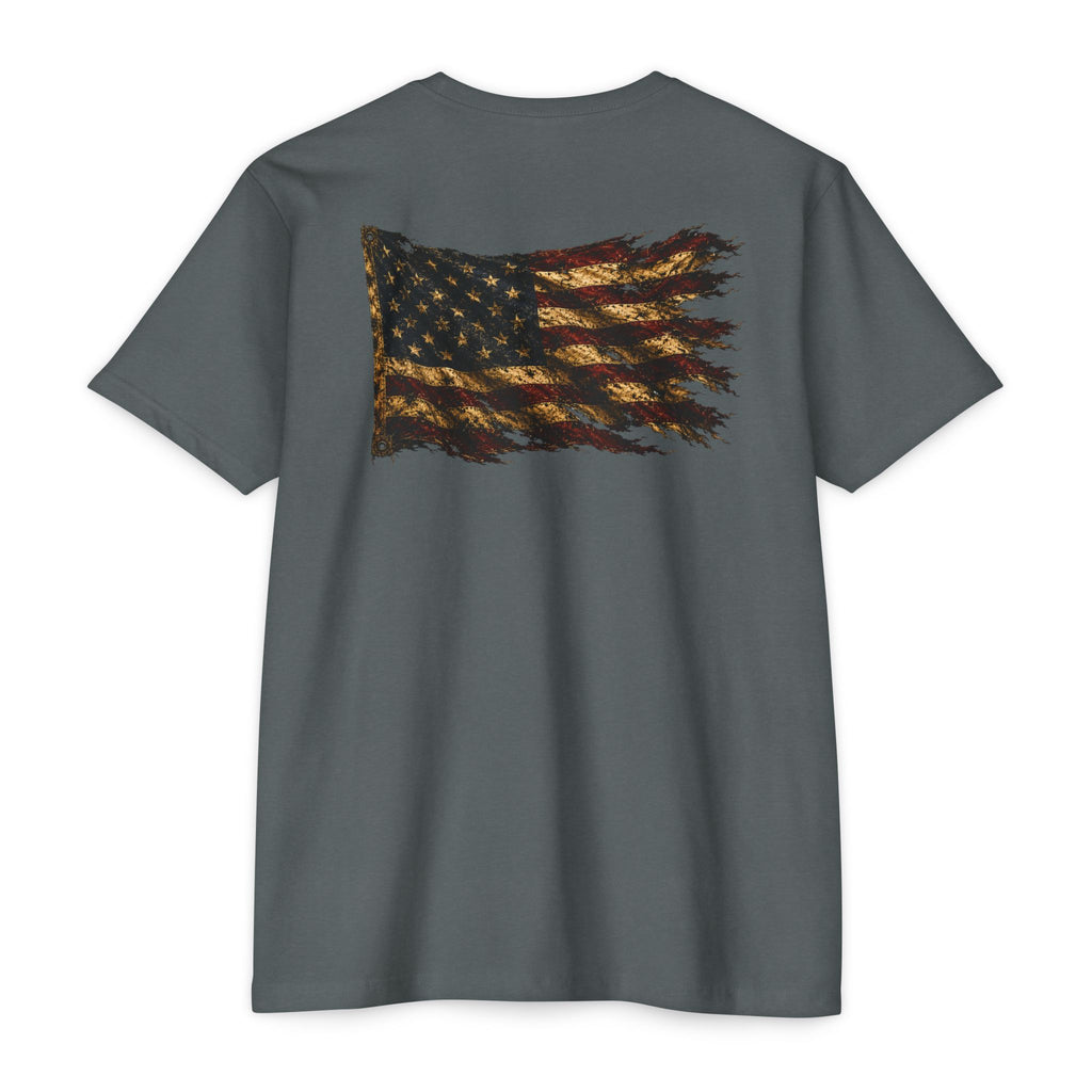 Don't Tread On Me T-Shirt — Distressed American Flag & Snake Patriotic Tee