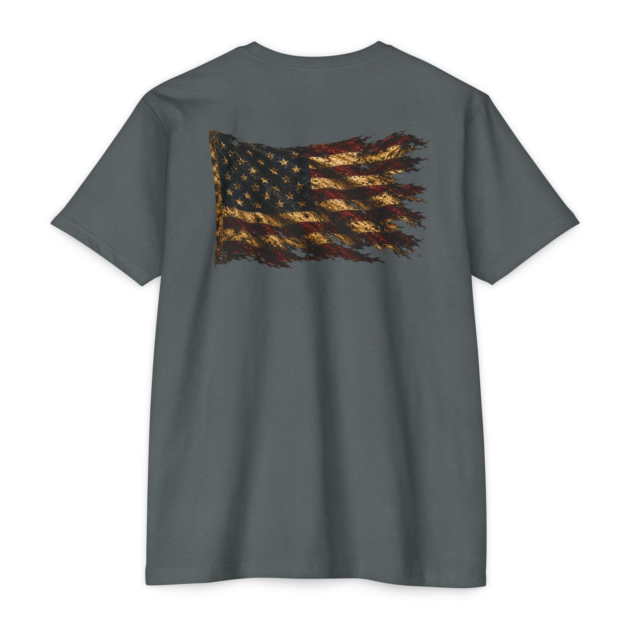 Don't Tread On Me T-Shirt — Distressed American Flag & Snake Patriotic Tee