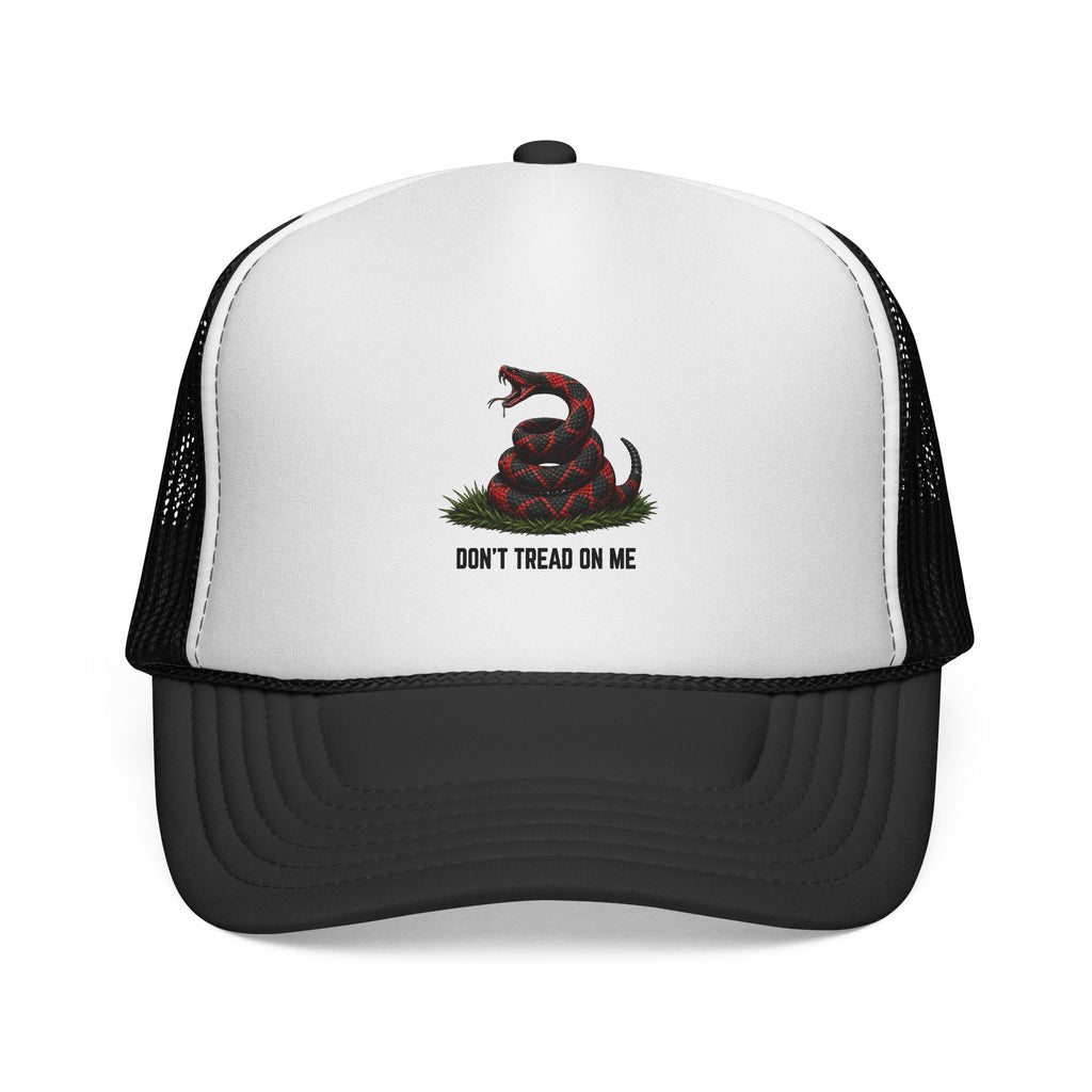 Don’t Tread On Me Trucker Cap — Vintage Coiled Snake Patriotic Mesh Hat