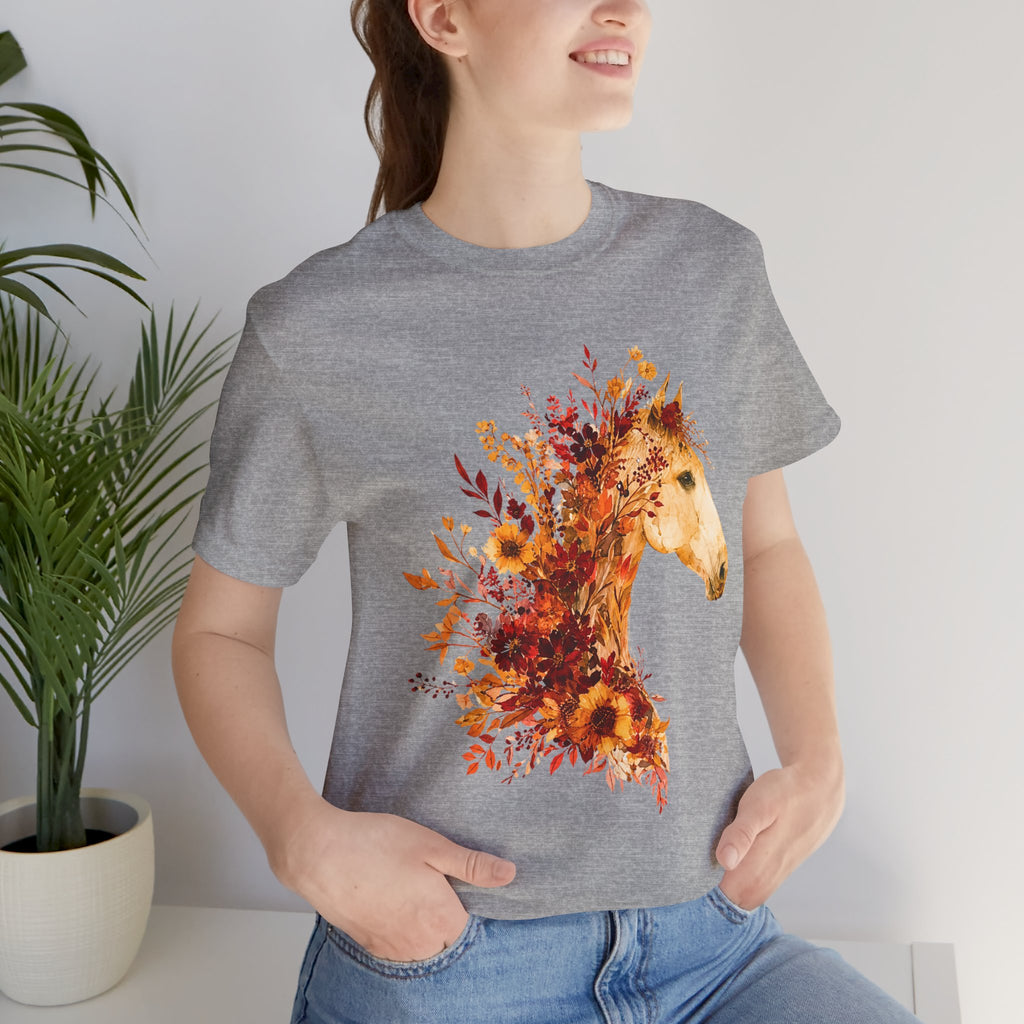 Autumn Sunflower Horse Graphic T-Shirt