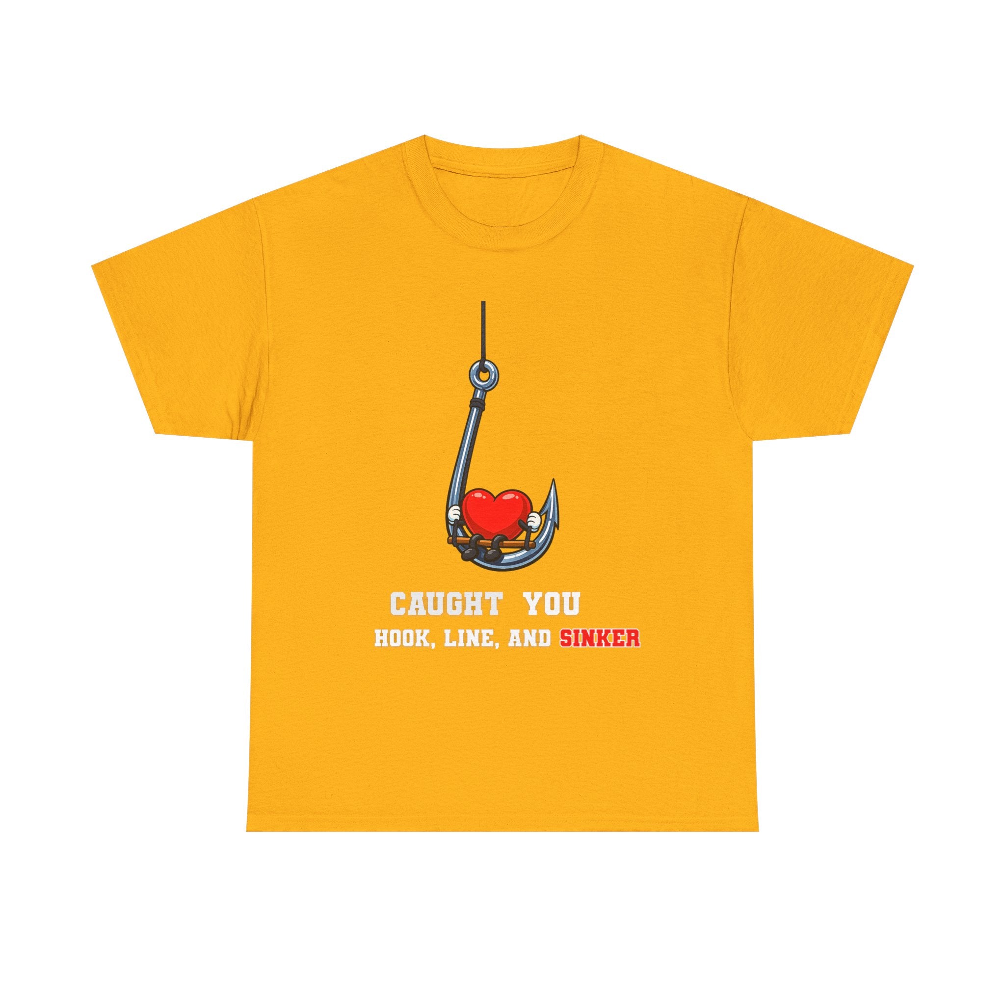 "Caught You Hook, Line, and Sinker" Fishing Heart Tee