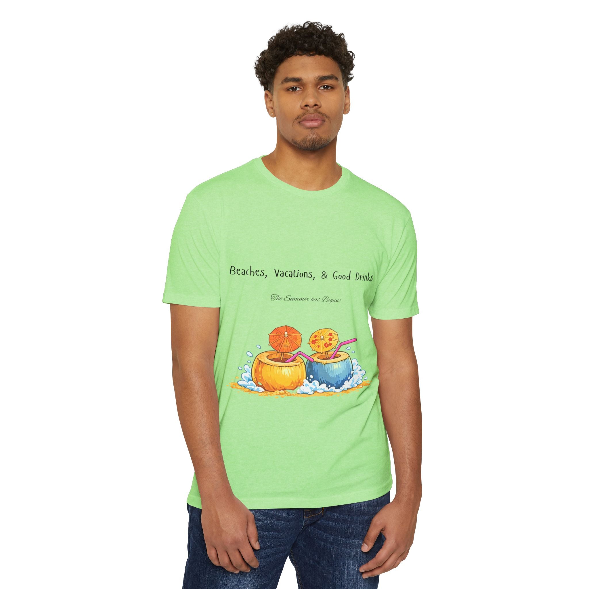 "Beaches, Vacations, & Good Drinks" Tropical Drink Tee