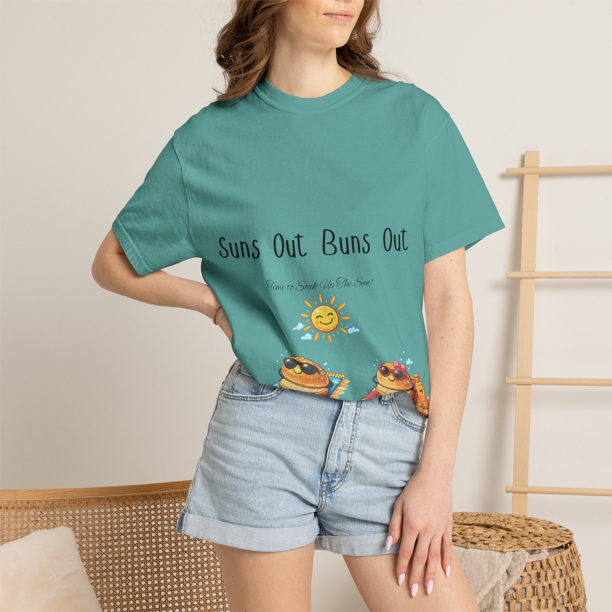 Suns Out Buns Out T-Shirt — Funny Burger Beach Tee