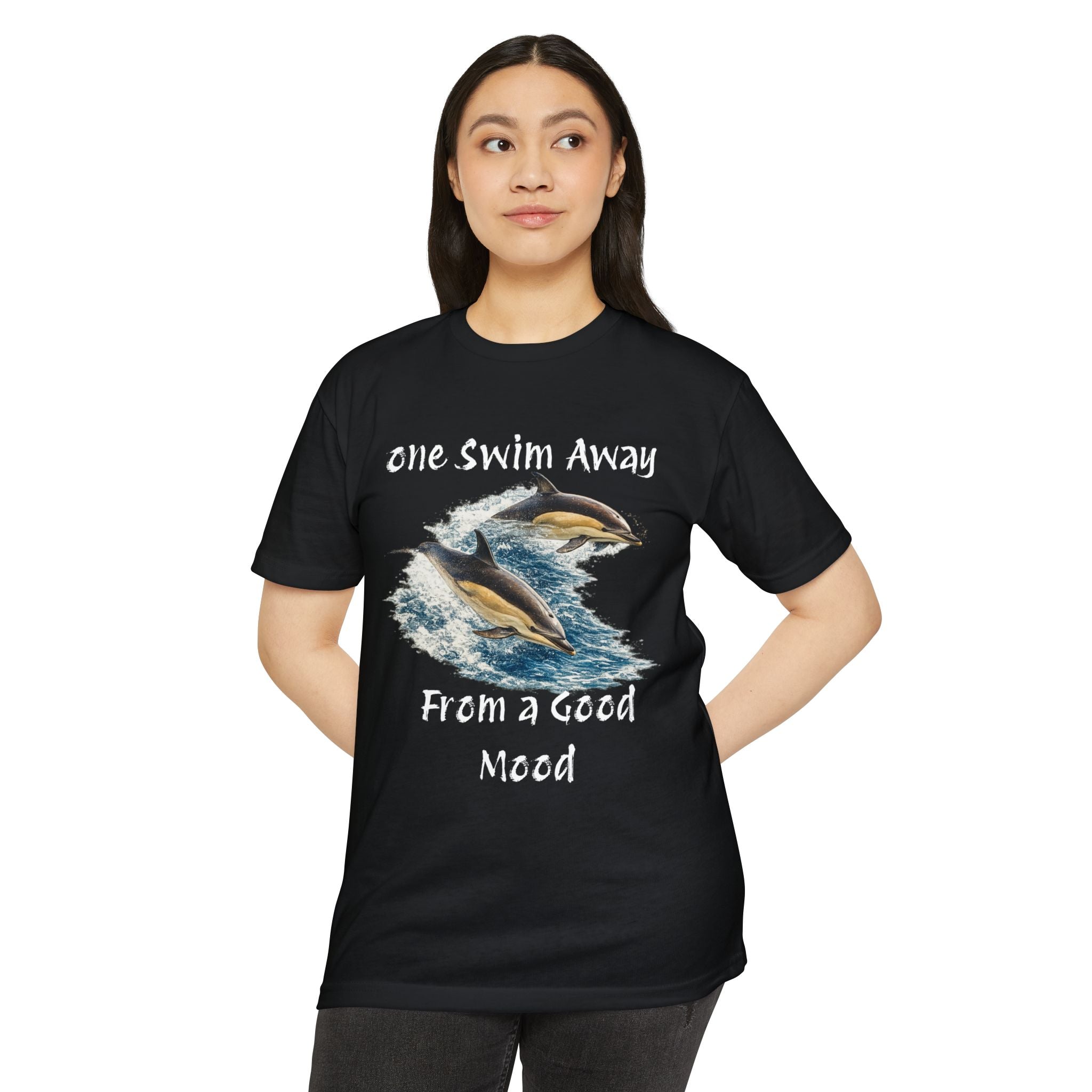 One Swim Away From a Good Mood- Dolphin Relaxed Beach Tee