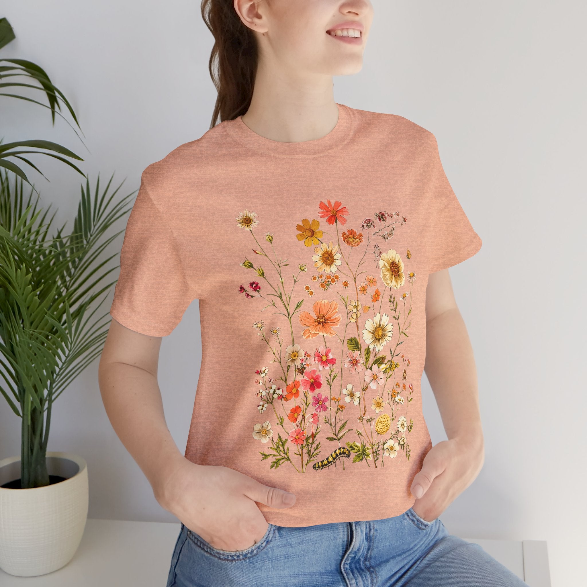 Floral Meadow Tee — Vintage Wildflower Bouquet Short Sleeve Shirt