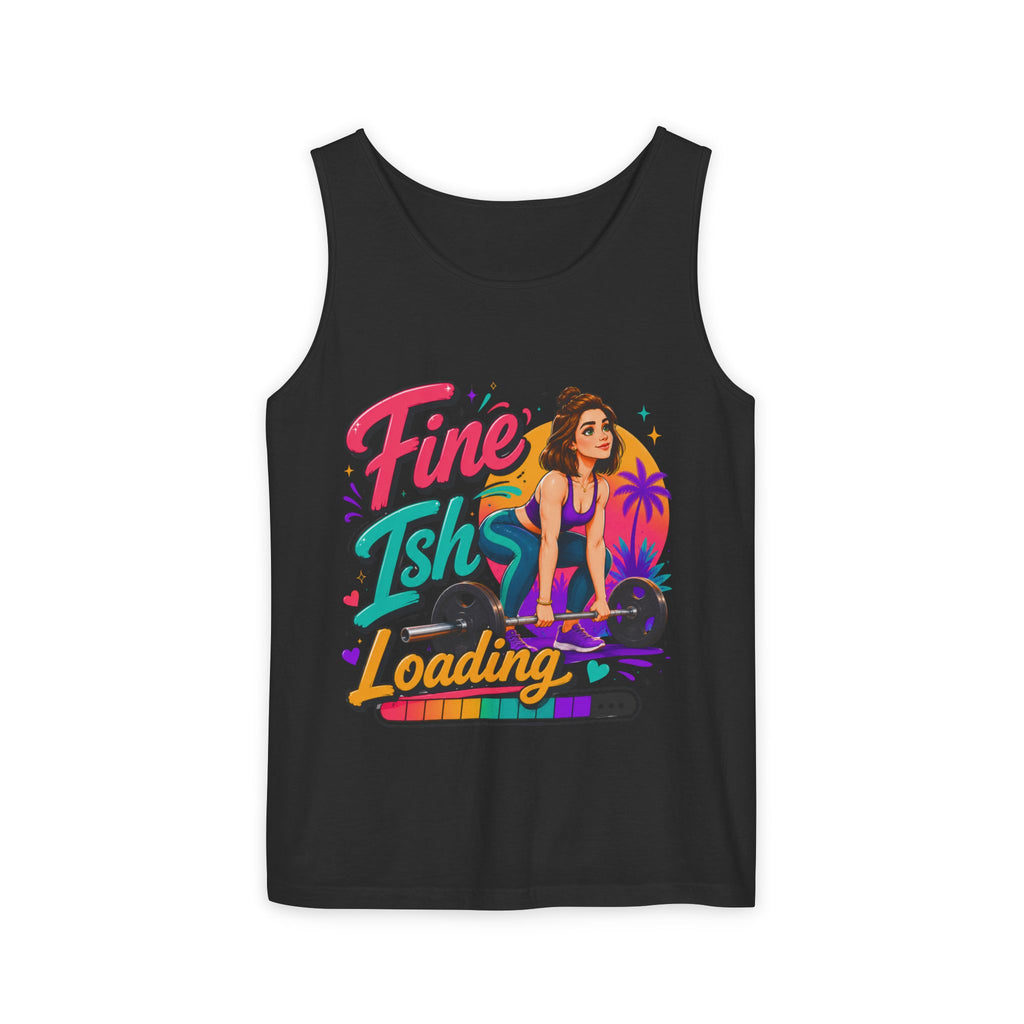 Tank Top — "Fine Ish Loading" Retro Fitness Graphic Tank for Women