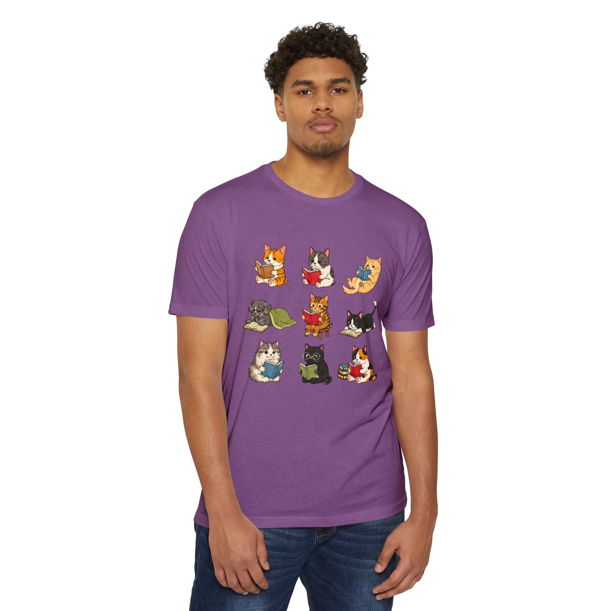 Cute Cats Reading Booklover  T-Shirt