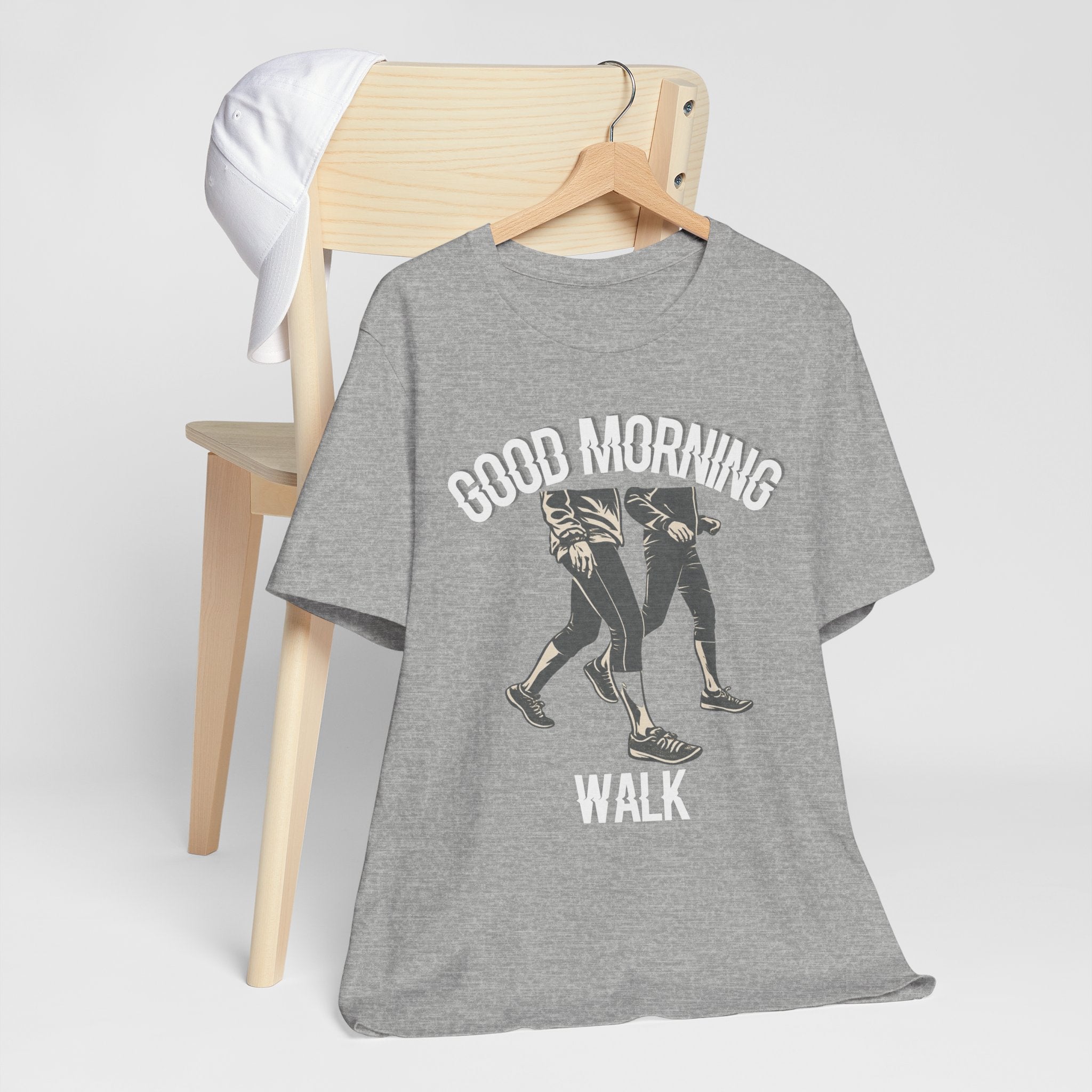 Good Morning Walk Tee — Retro Walking Graphic T-Shirt for Fitness & Morning Strolls