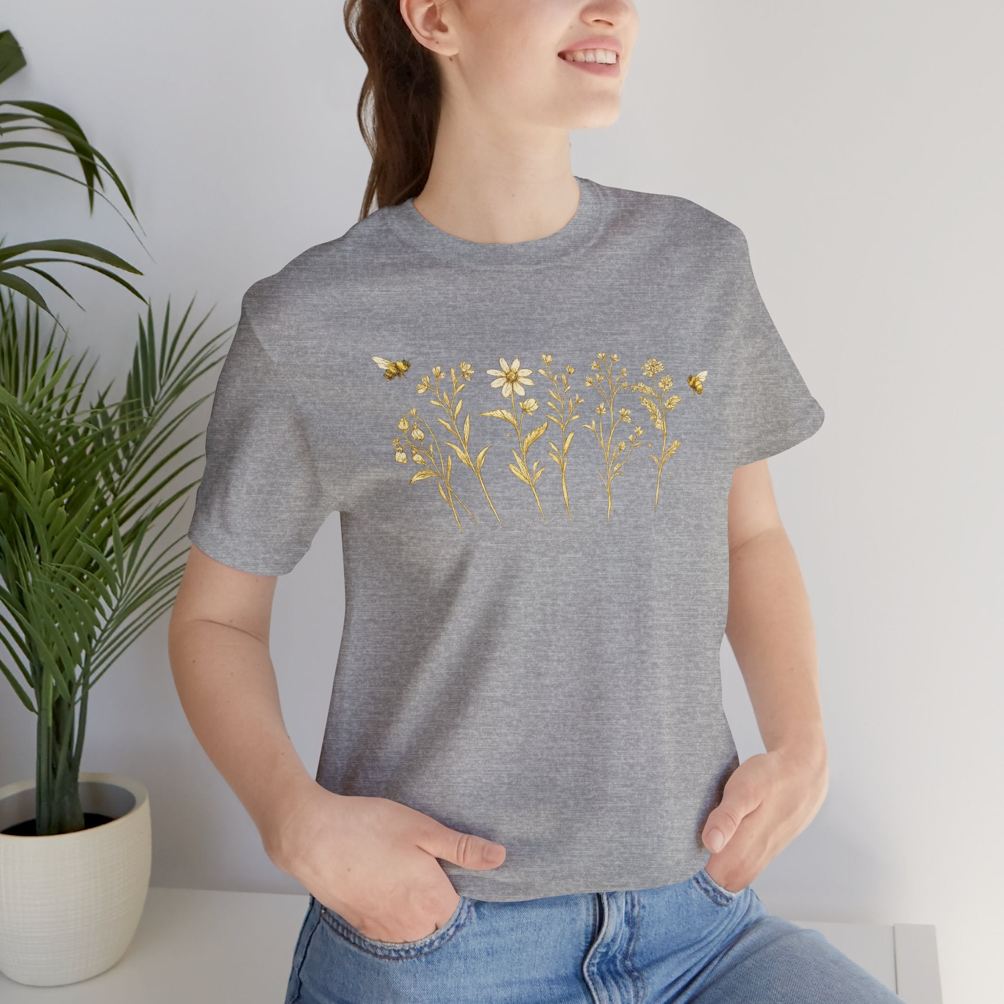 Gold Wildflower Graphic T-Shirt