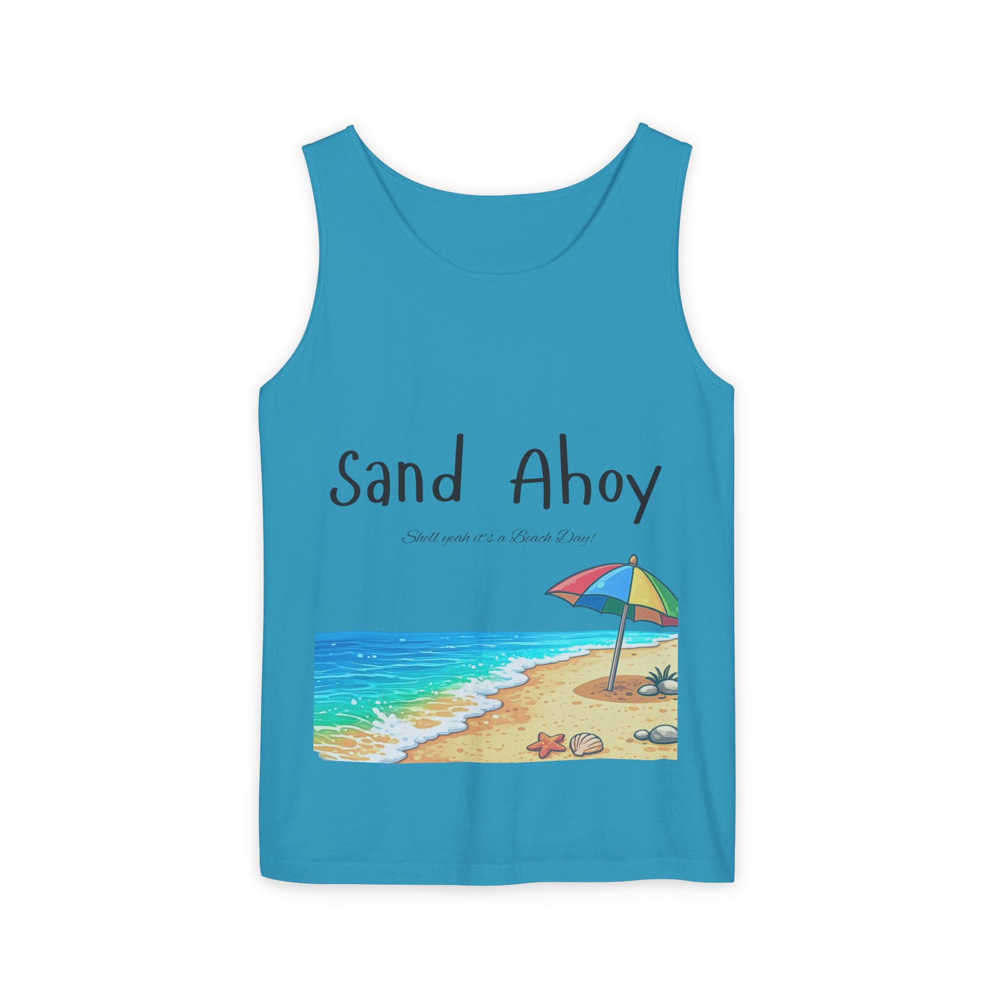 “Sand Ahoy” Seaside Graphic Tank
