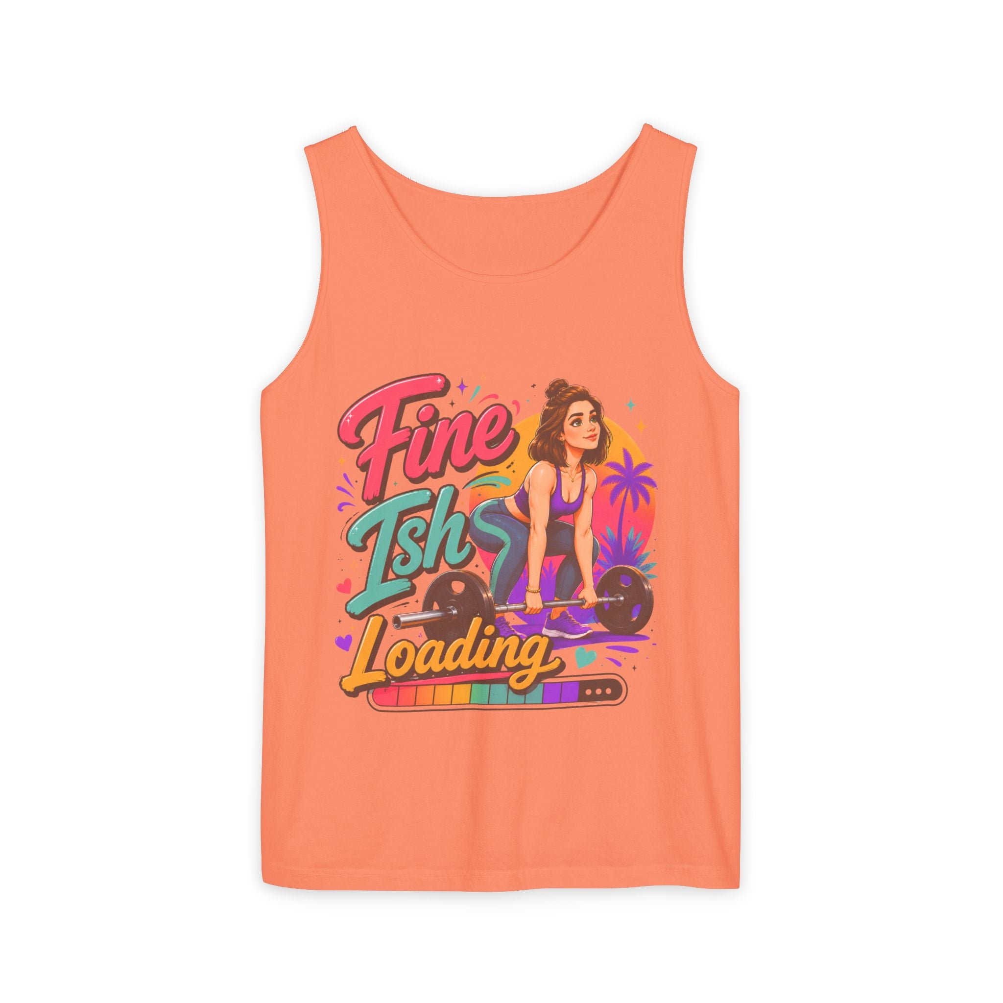 Tank Top — "Fine Ish Loading" Retro Fitness Graphic Tank for Women