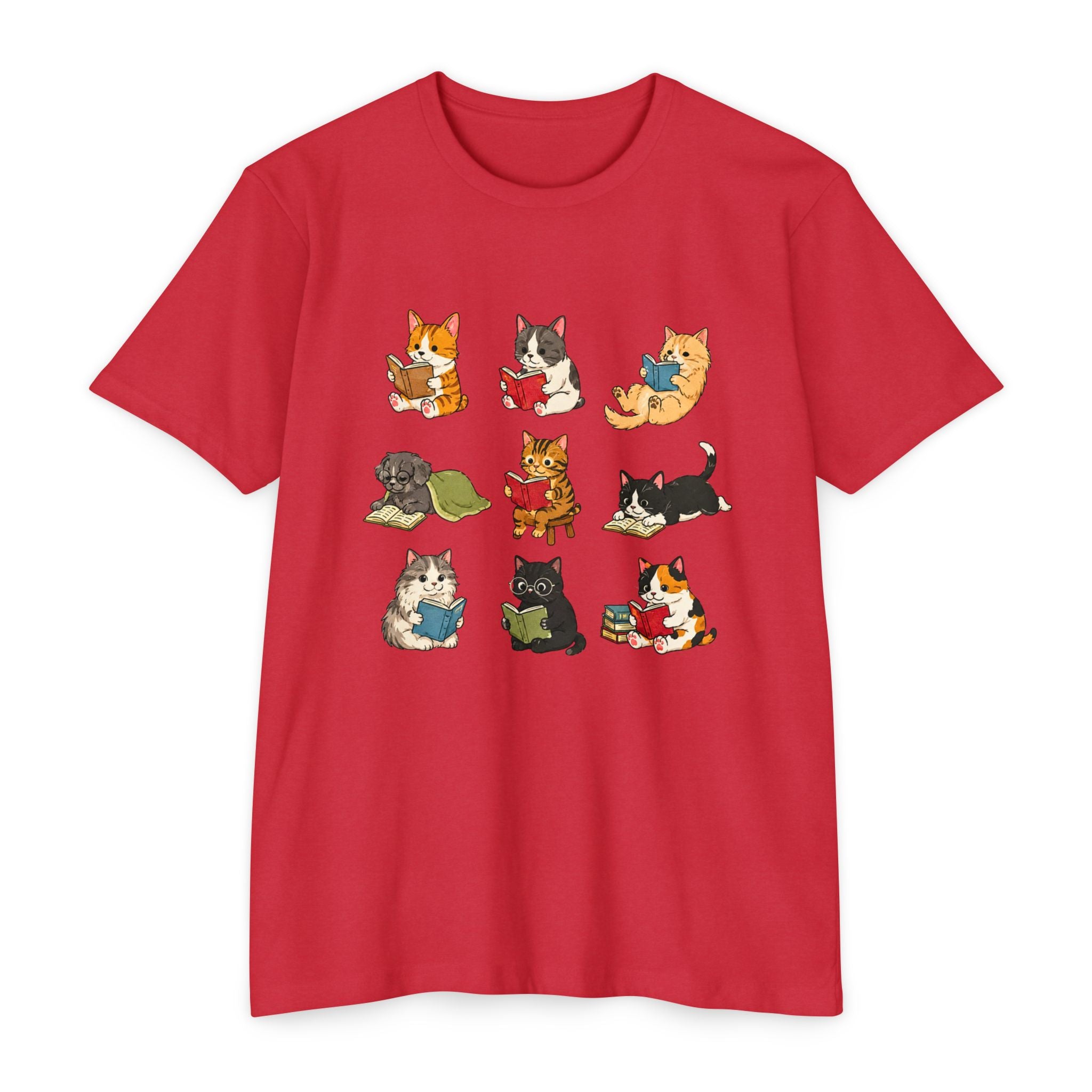 Cute Cats Reading Booklover  T-Shirt
