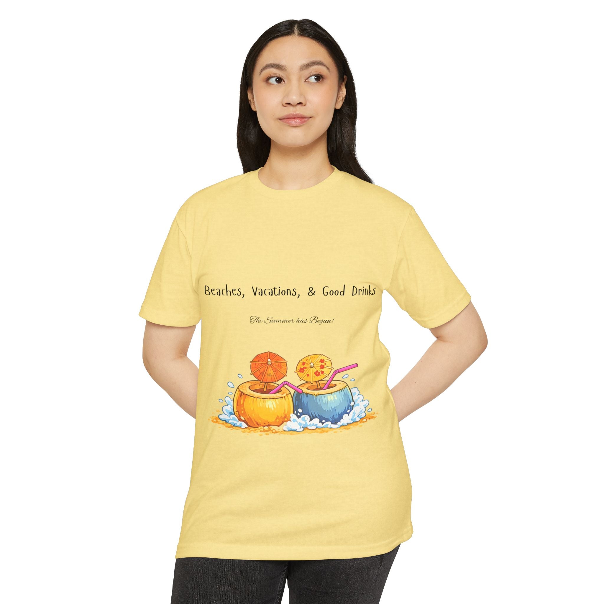 "Beaches, Vacations, & Good Drinks" Tropical Drink Tee