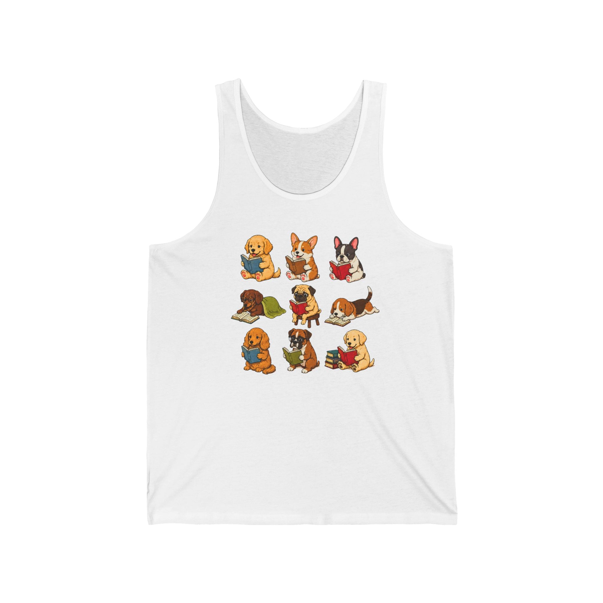 Cute Dog Reading Tank Top