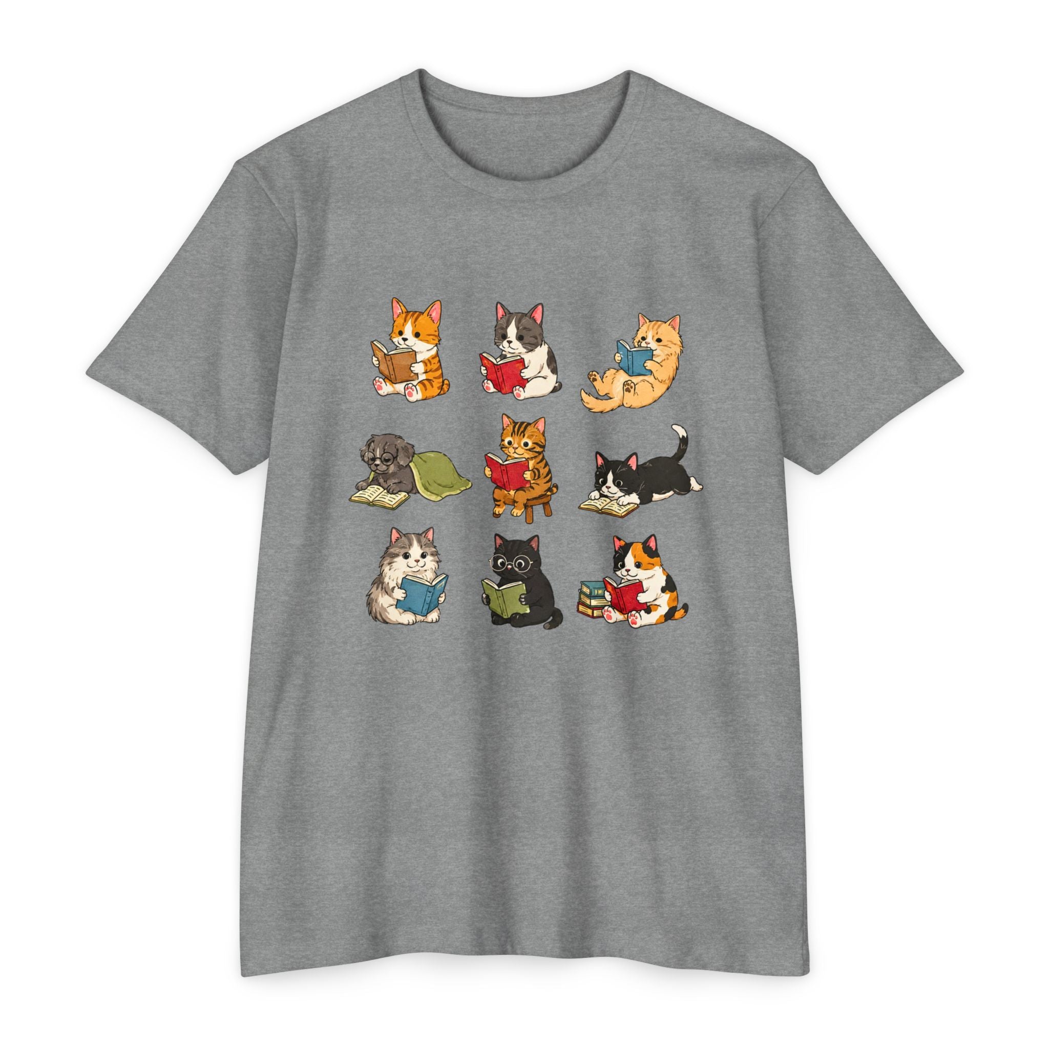 Cute Cats Reading Booklover  T-Shirt
