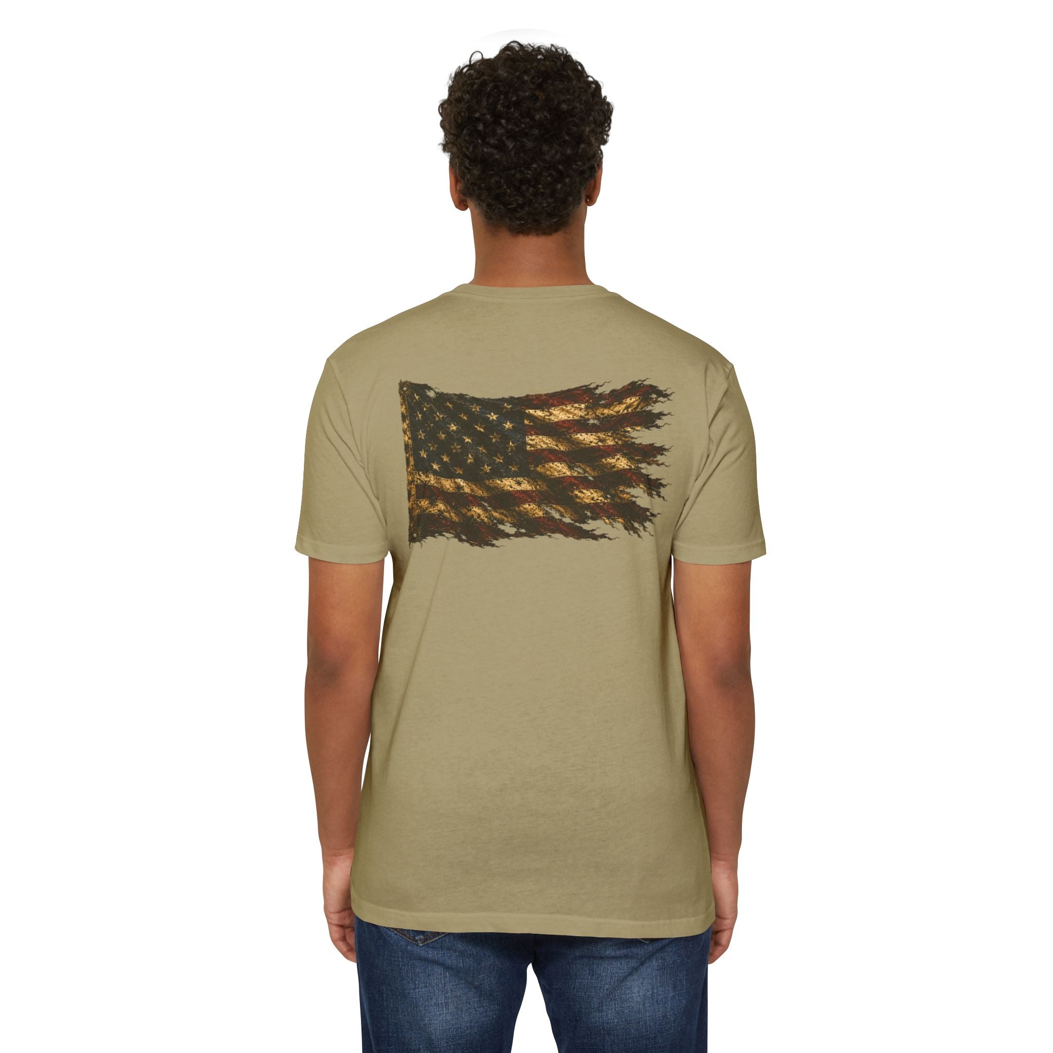 Don't Tread On Me T-Shirt — Distressed American Flag & Snake Patriotic Tee