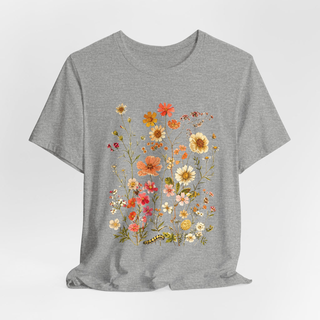 Floral Meadow Tee — Vintage Wildflower Bouquet Short Sleeve Shirt