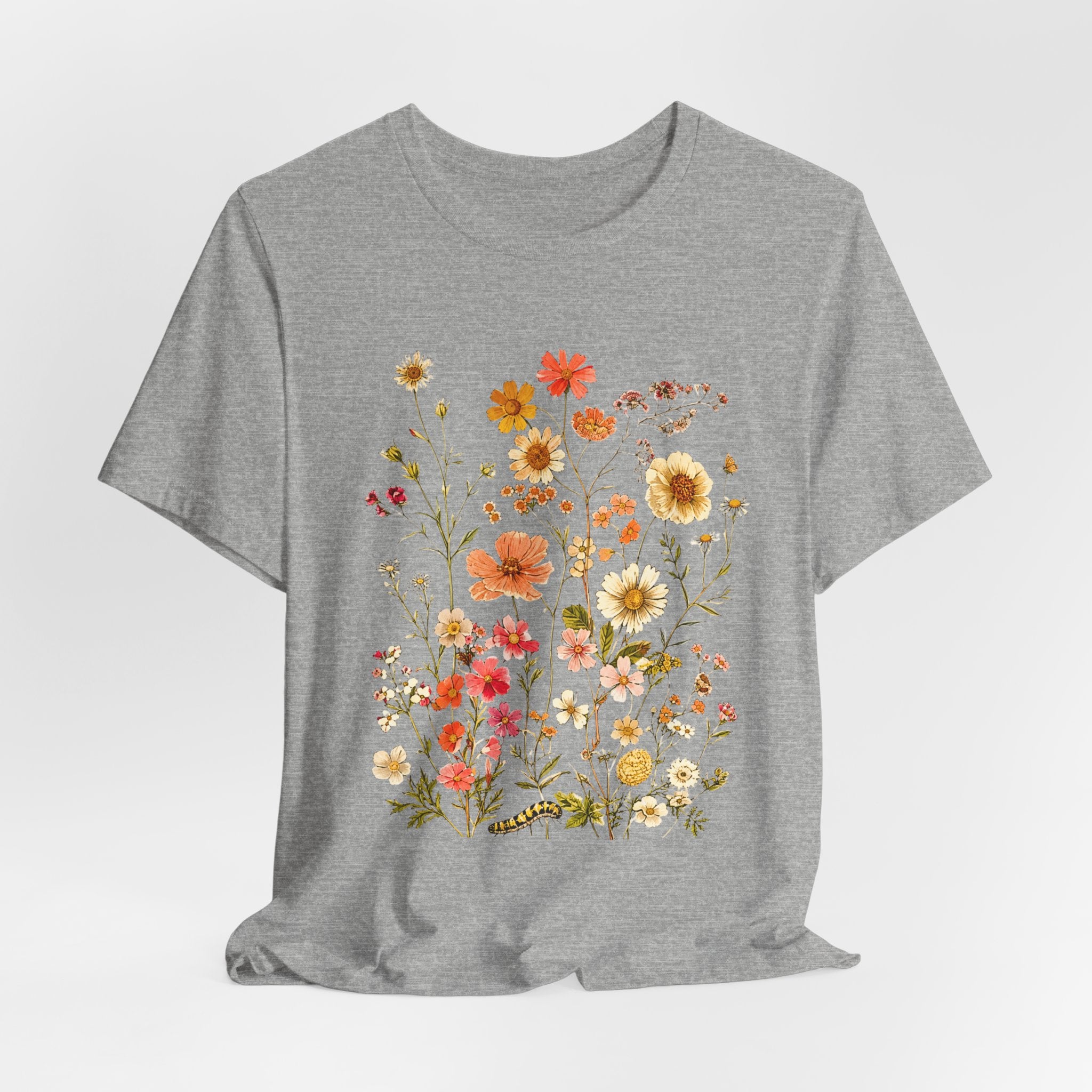 Floral Meadow Tee — Vintage Wildflower Bouquet Short Sleeve Shirt