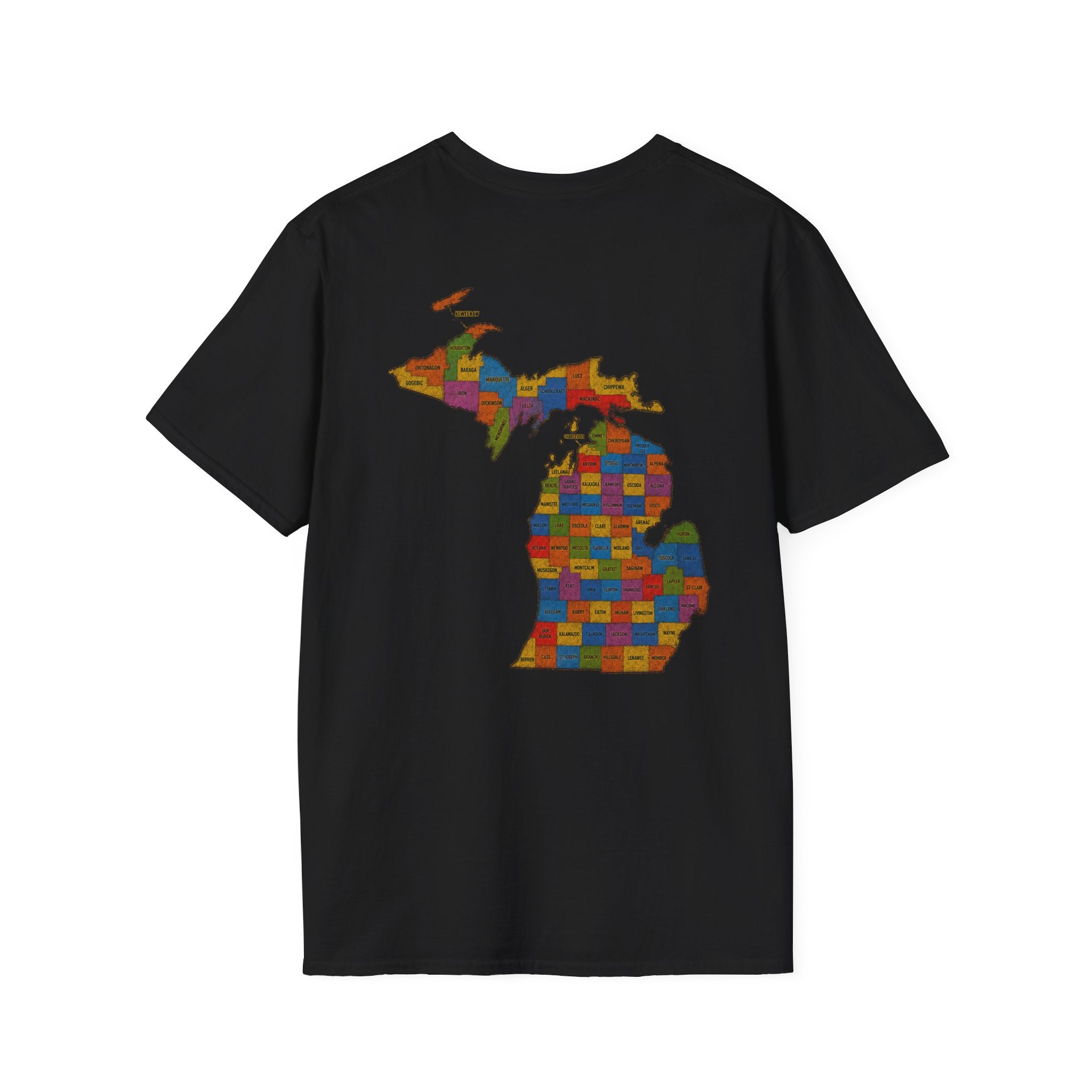 T-Shirt — "Don't Ask 100% Organic" Michigan Puzzle-Map Tee