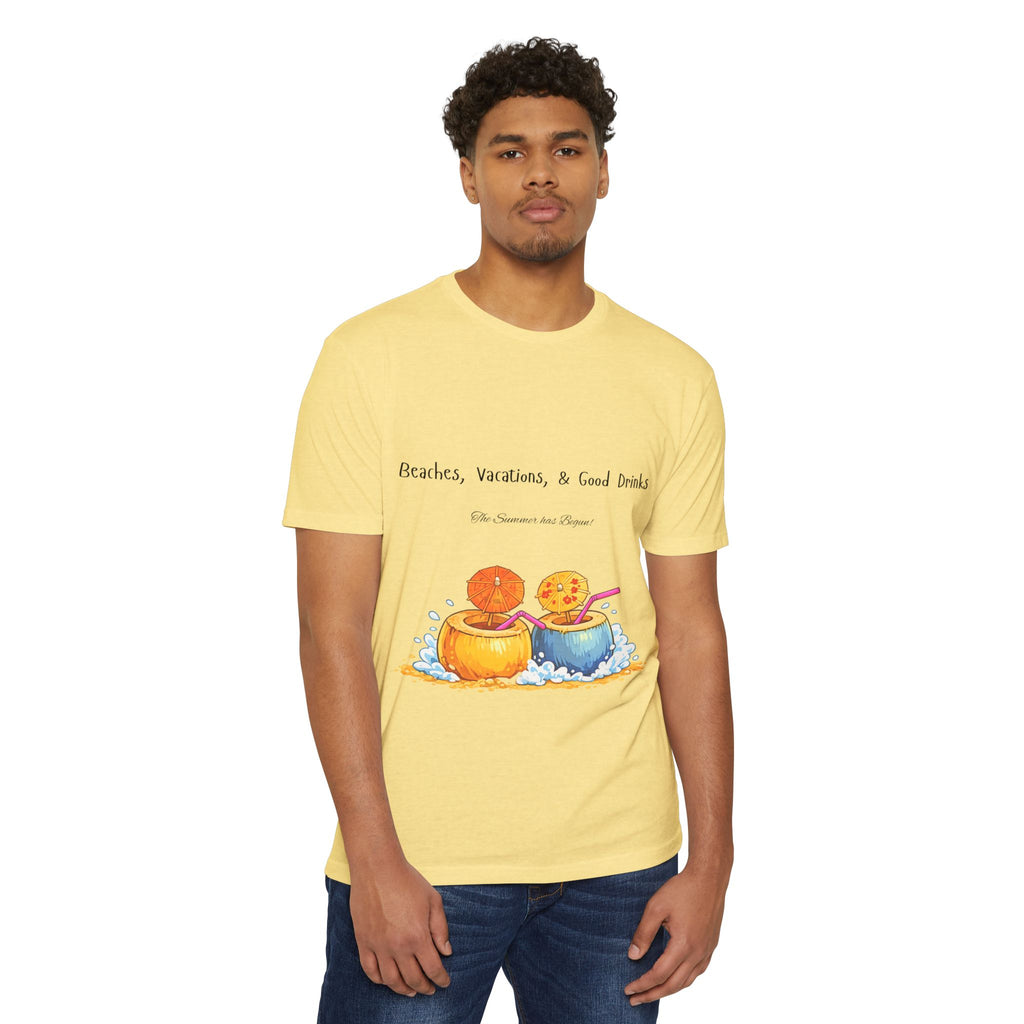 "Beaches, Vacations, & Good Drinks" Tropical Drink Tee