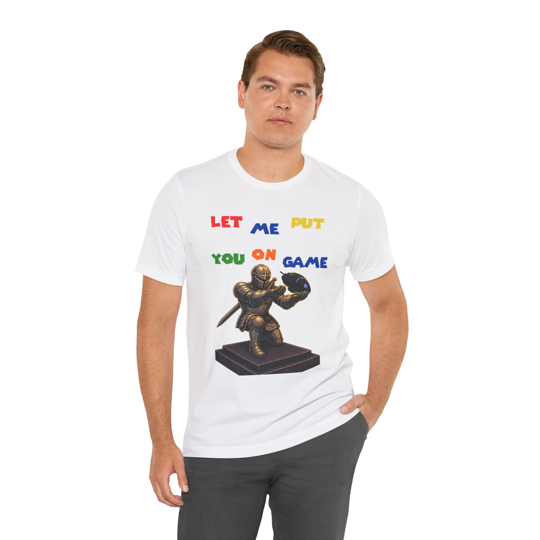 "Let Me Put You On Game" PC Mouse— Retro Gamer Knight Graphic Tee