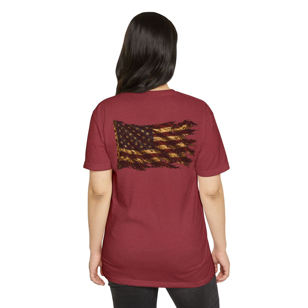 Don't Tread On Me T-Shirt — Distressed American Flag & Snake Patriotic Tee